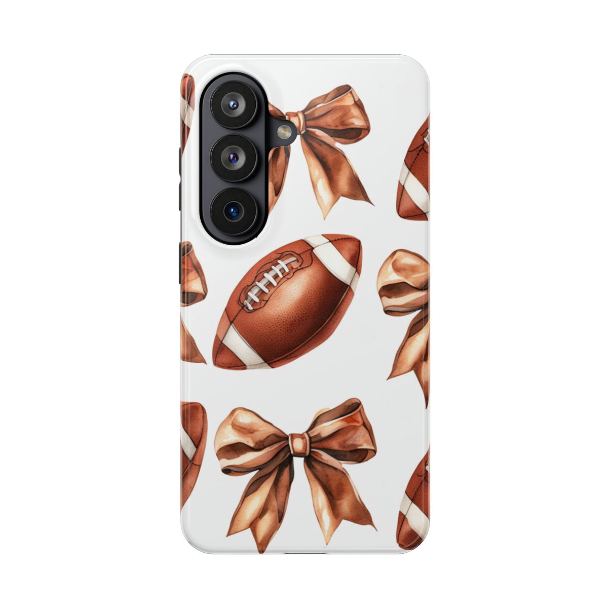 Tough Phone Case – Football & Bow Pattern