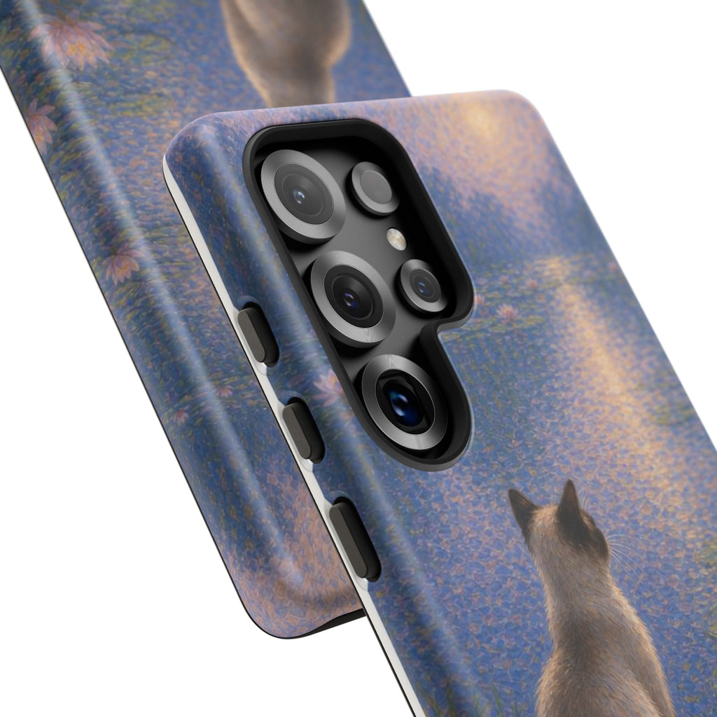 Cat Moonlight Phone Case — Serene Siamese by Lily Pond