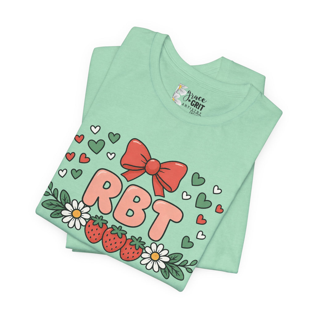 Strawberry Bow RBT Tee — Cute Floral Graphic T-Shirt