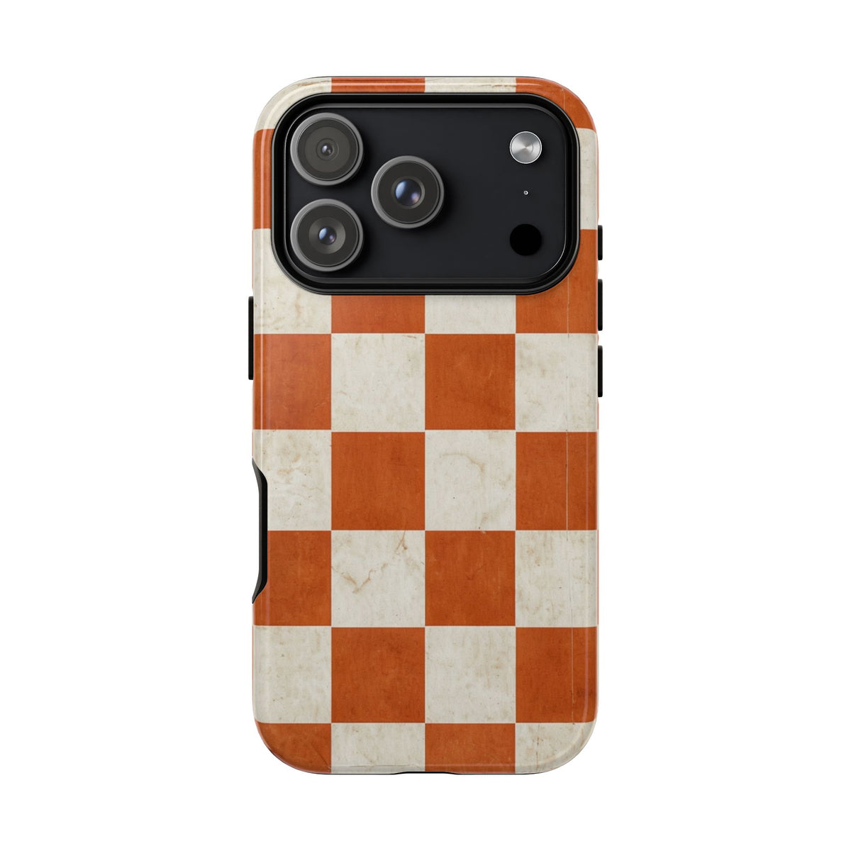 Vintage Orange Checkerboard Tough Phone Case