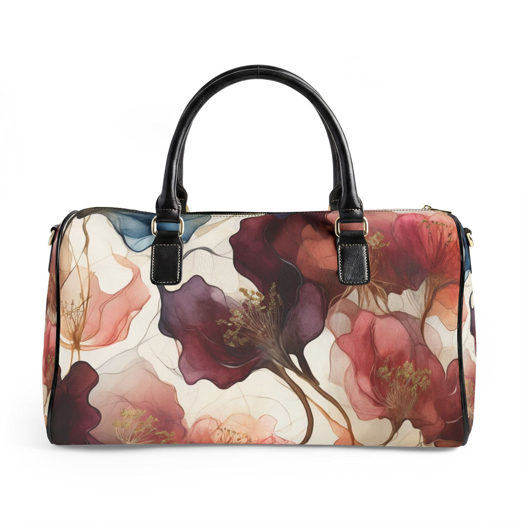 Floral Faux Leather Travel Bag