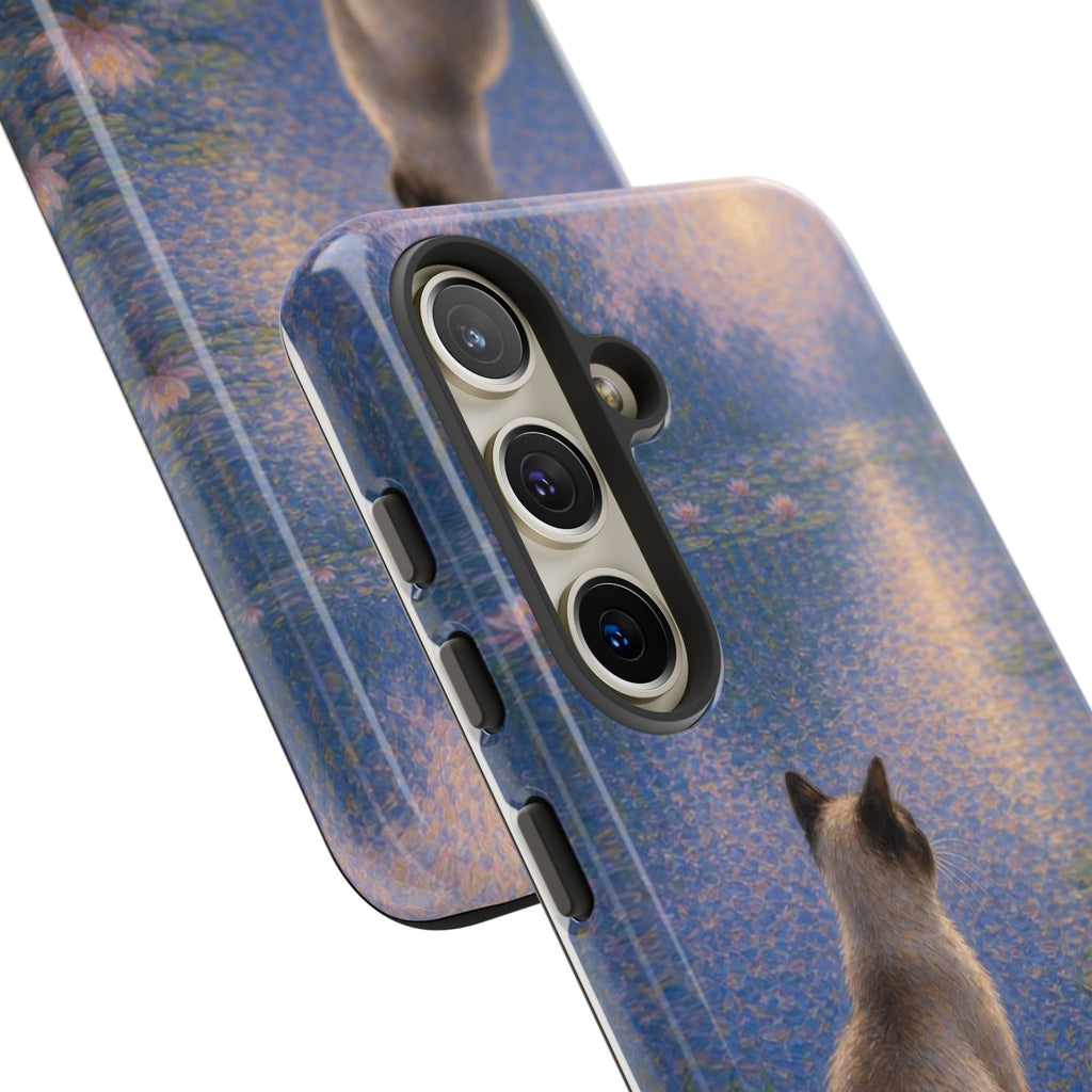Cat Moonlight Phone Case — Serene Siamese by Lily Pond