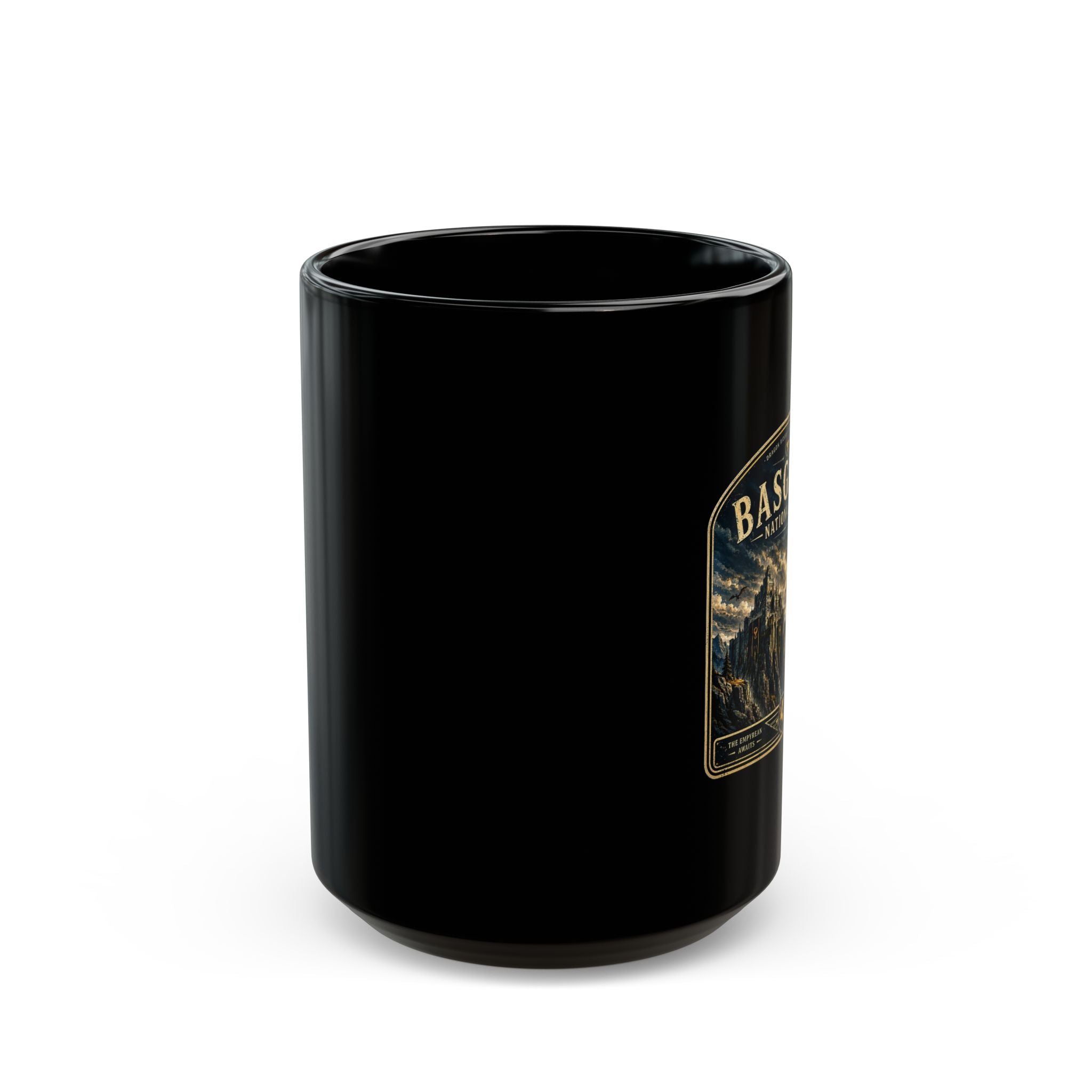Basgiath National Park Black Mug – Vintage Mountain Landscape Coffee Cup (11oz/15oz)
