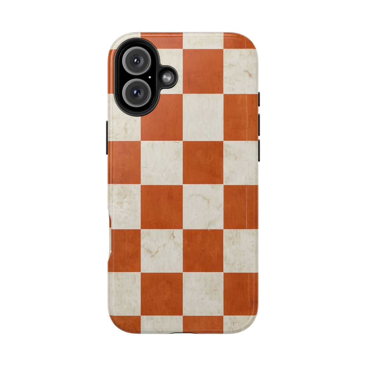 Orange and Cream Checkerboard Tough Phone Case
