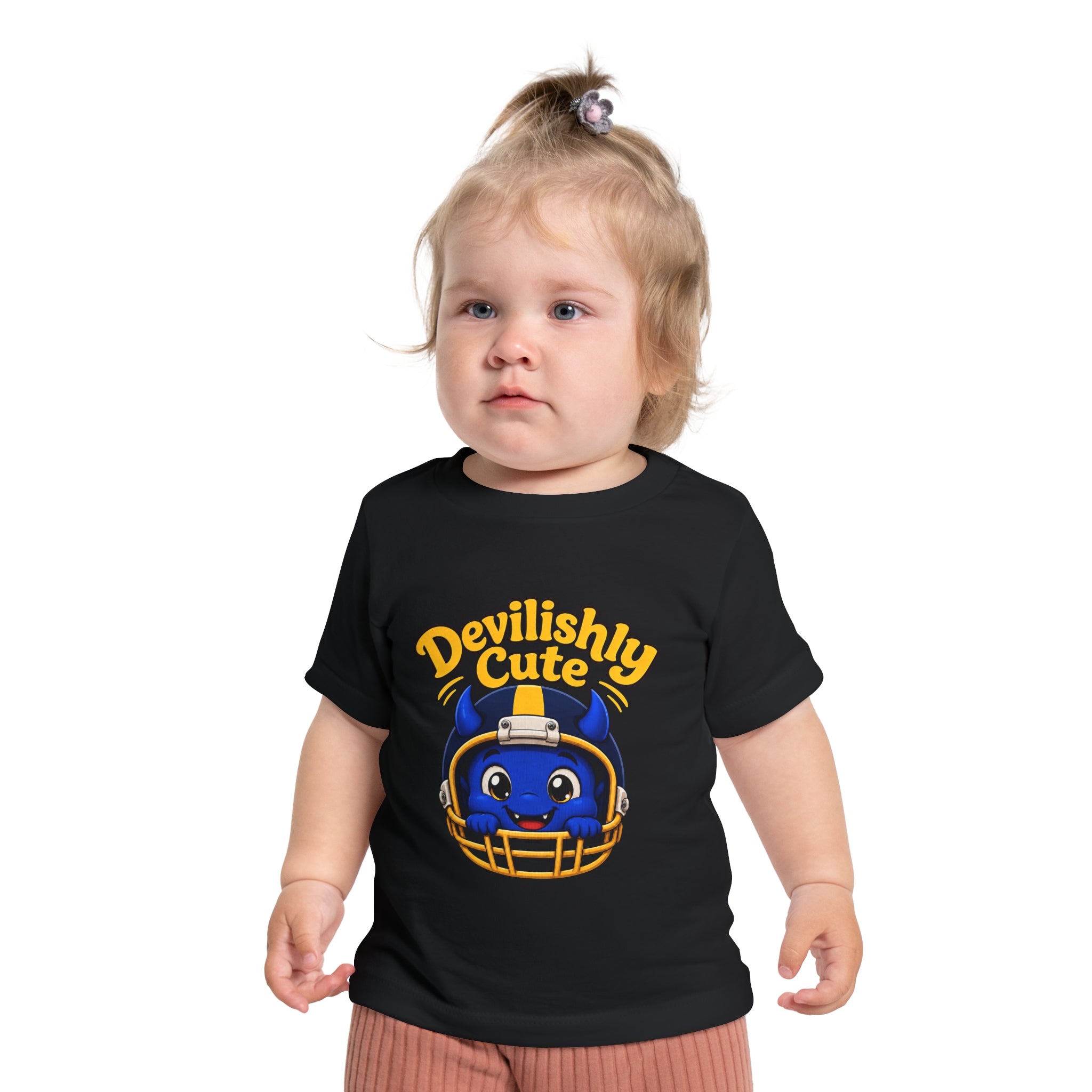 Devilishly Cute Baby T-Shirt — Football Helmet Monster Infant Tee