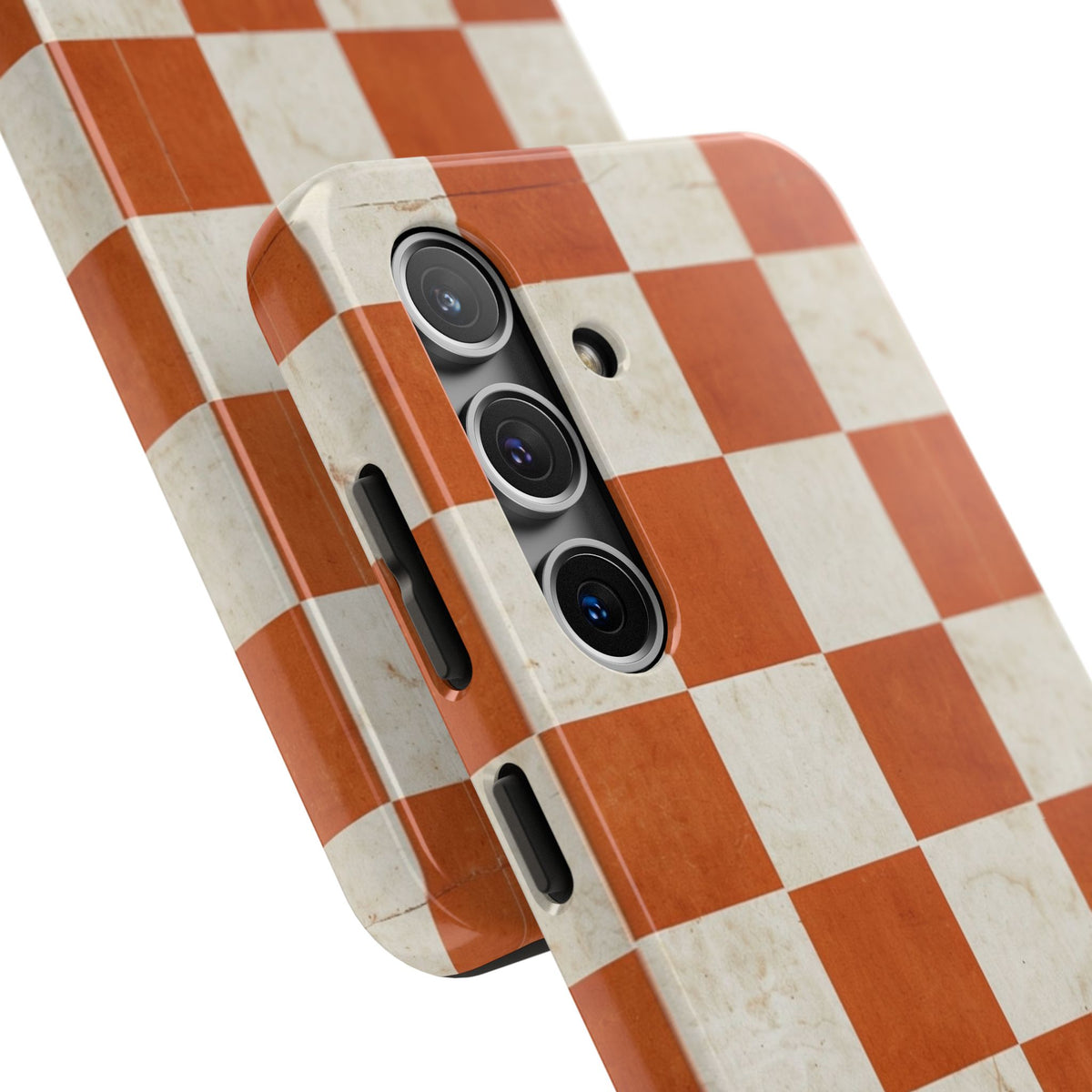 Orange and Cream Checkerboard Tough Phone Case