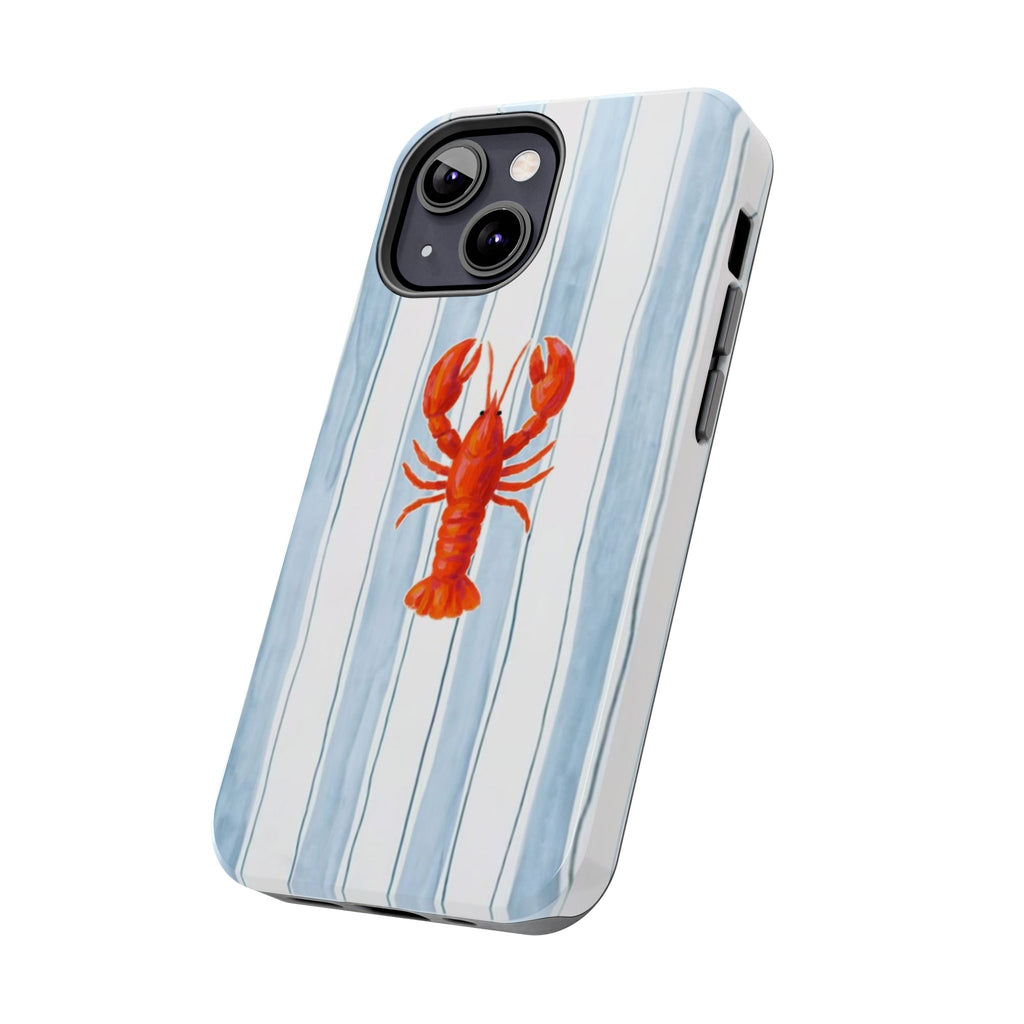 Lobster Stripe Tough Phone Case — Coastal Nautical Protective Cover