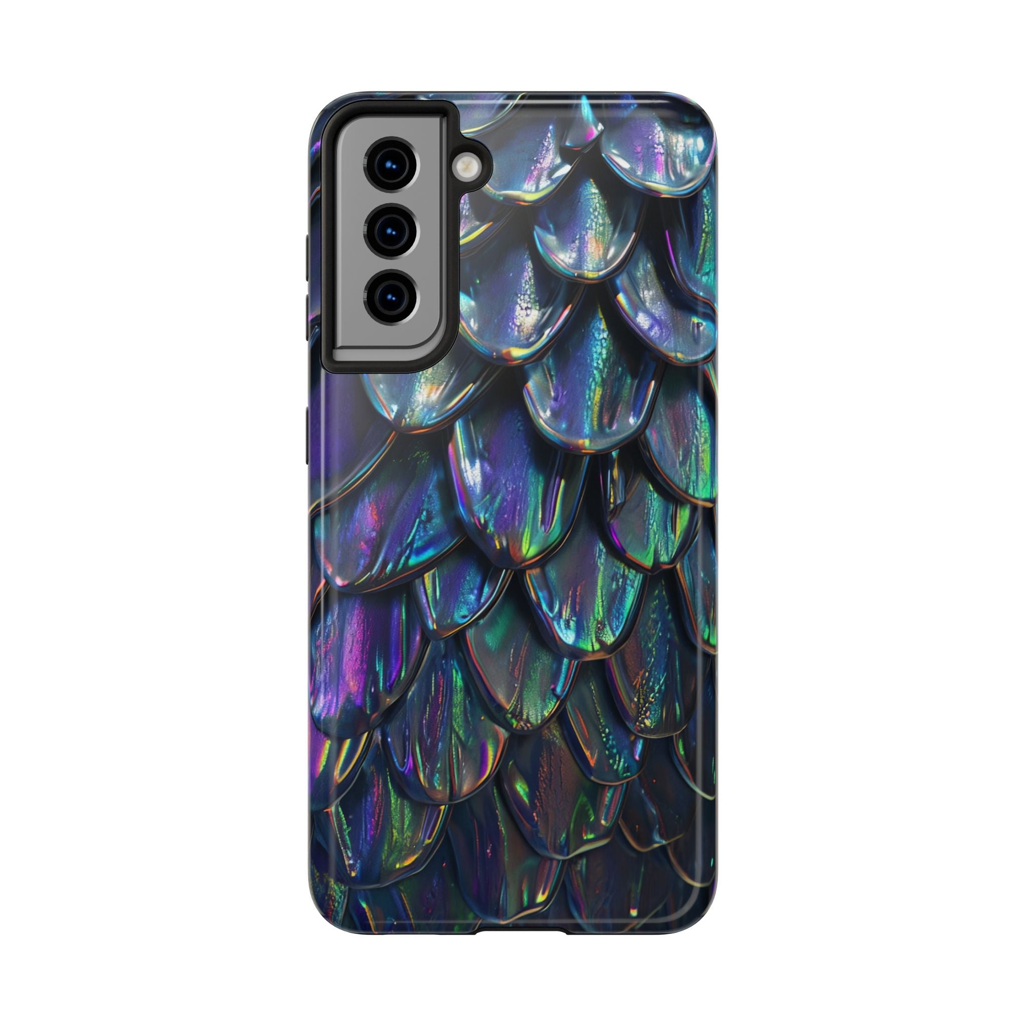 Holographic Mermaid Scale Tough Phone Case — Iridescent Protective Phone Cover
