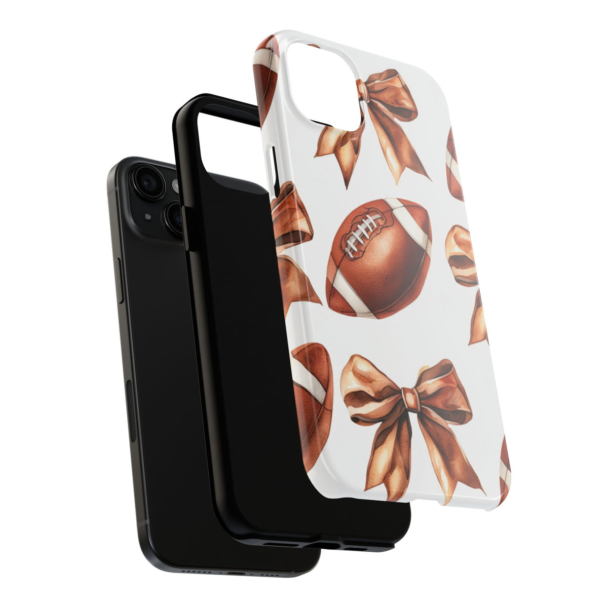 Tough Phone Case – Football & Bow Pattern