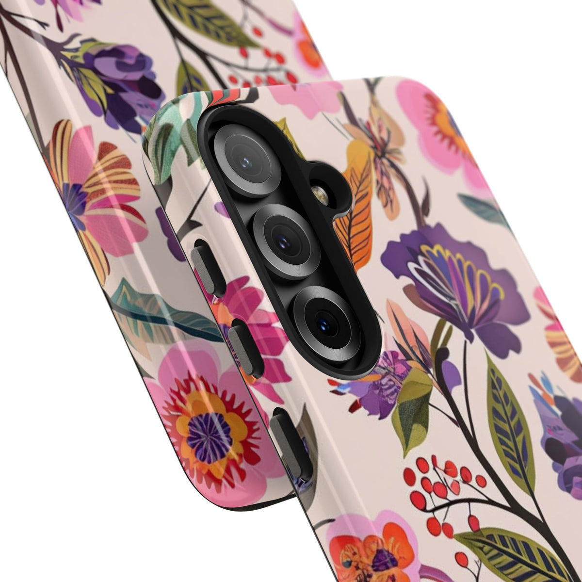 Floral Tough Phone Case – Colorful Botanical Flower Design
