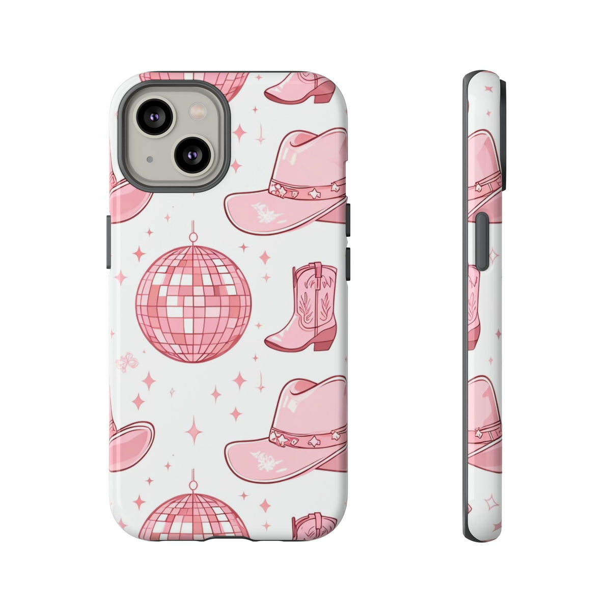 Pink Cowboy Boots & Disco Balls Tough Phone Case