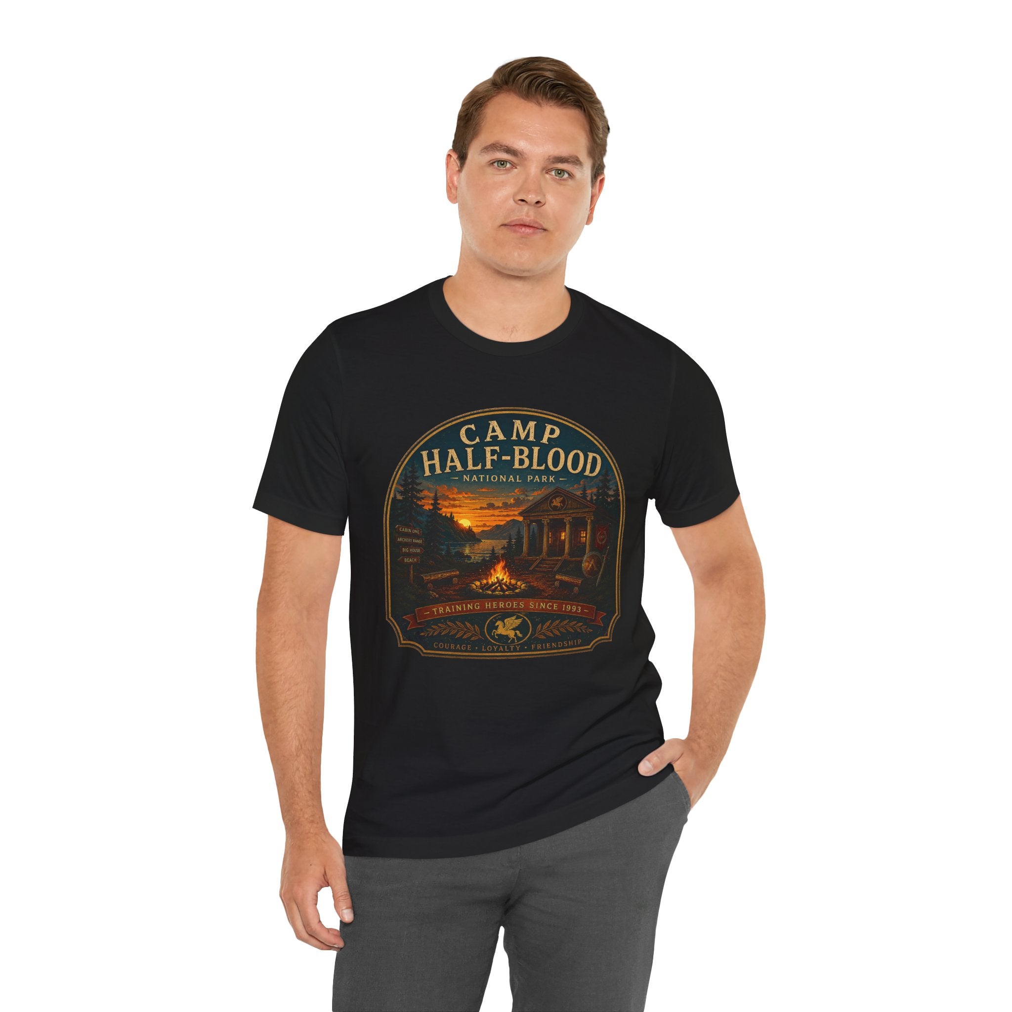 Camp Half-Blood Graphic Tee — Vintage National Park Percy Jackson Shirt
