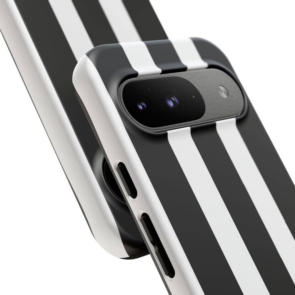 Black & White Vertical Stripe Phone Case — Tough Protective iPhone Cover