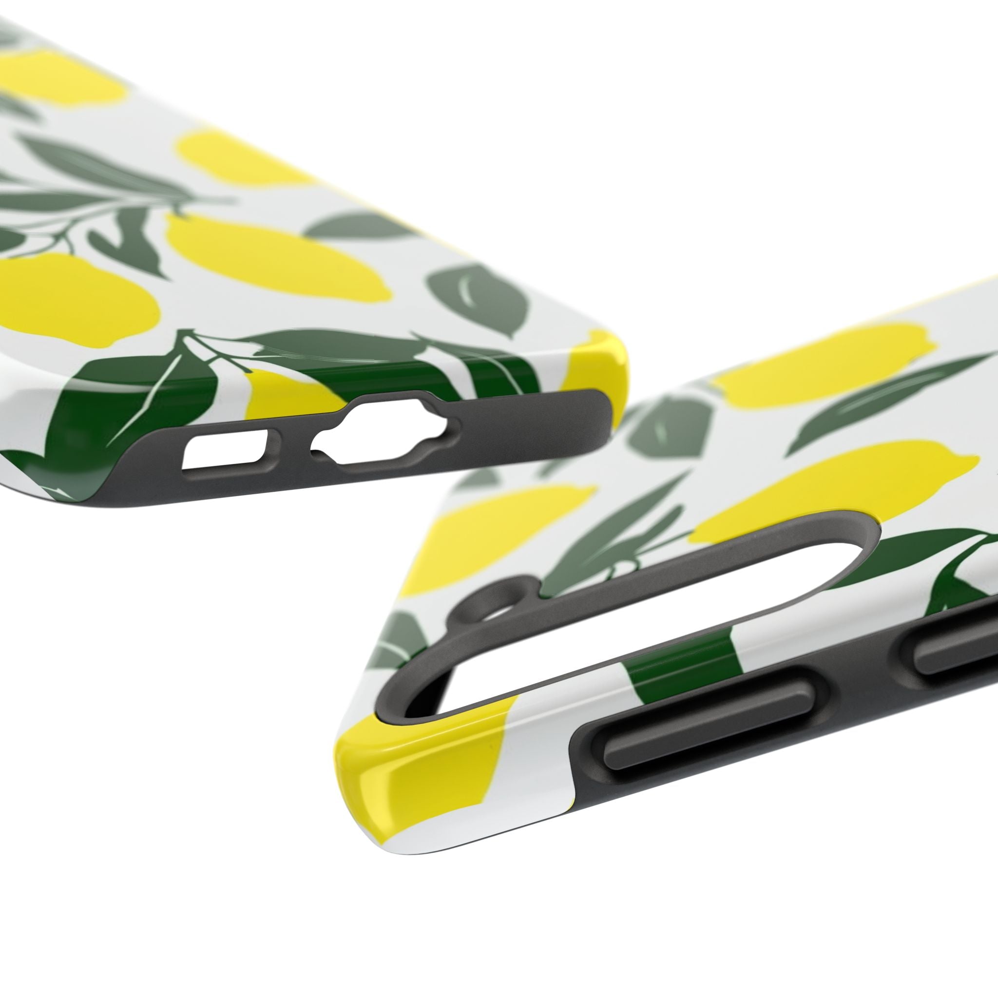 Lemon Pattern Tough Phone Case — Bright Citrus Protective Phone Cover