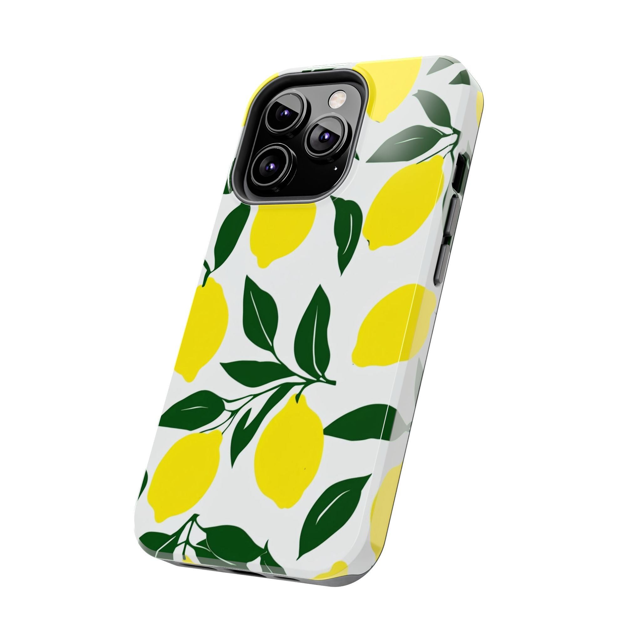 Lemon Pattern Tough Phone Case — Bright Citrus Protective Phone Cover