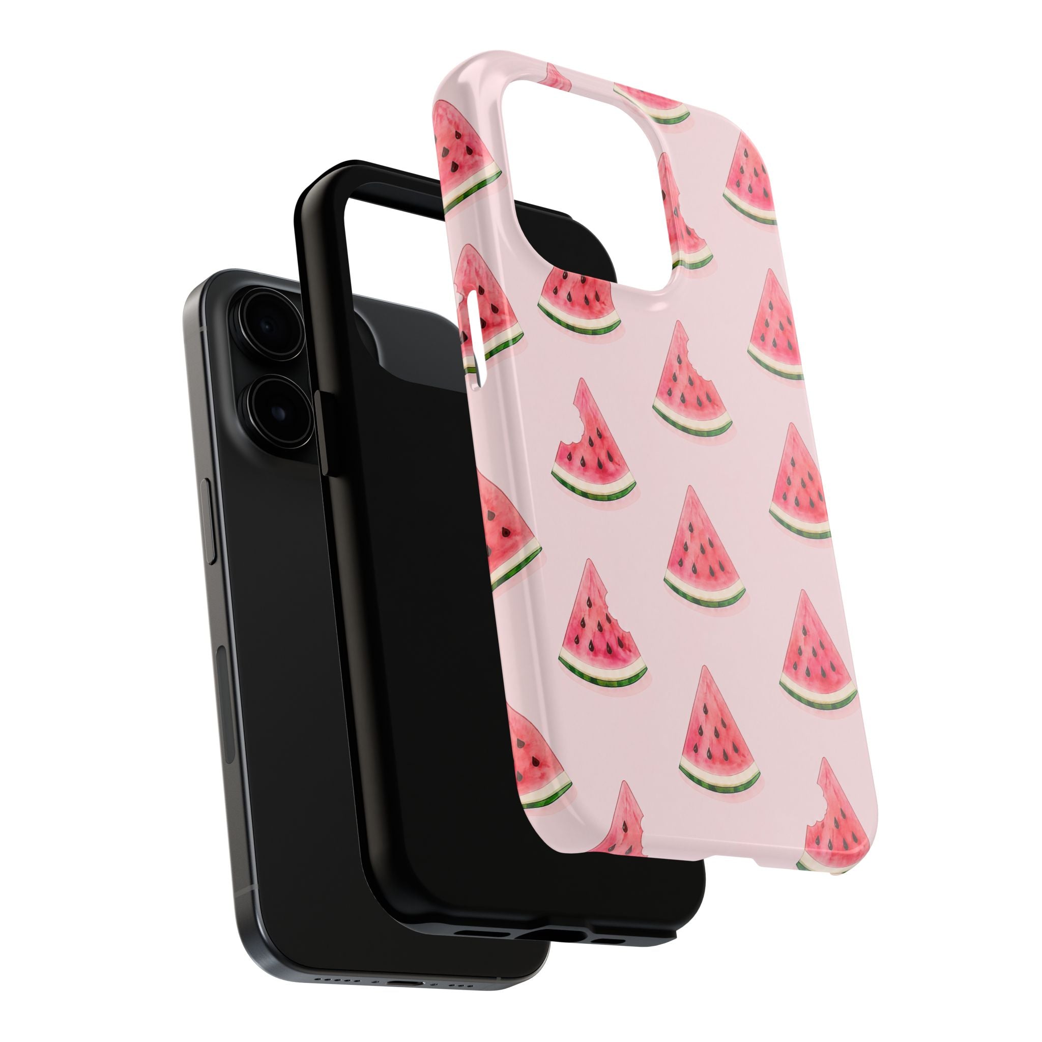 Watermelon Slice Tough Phone Case — Pink Fruit Pattern, Summer Phone Cover