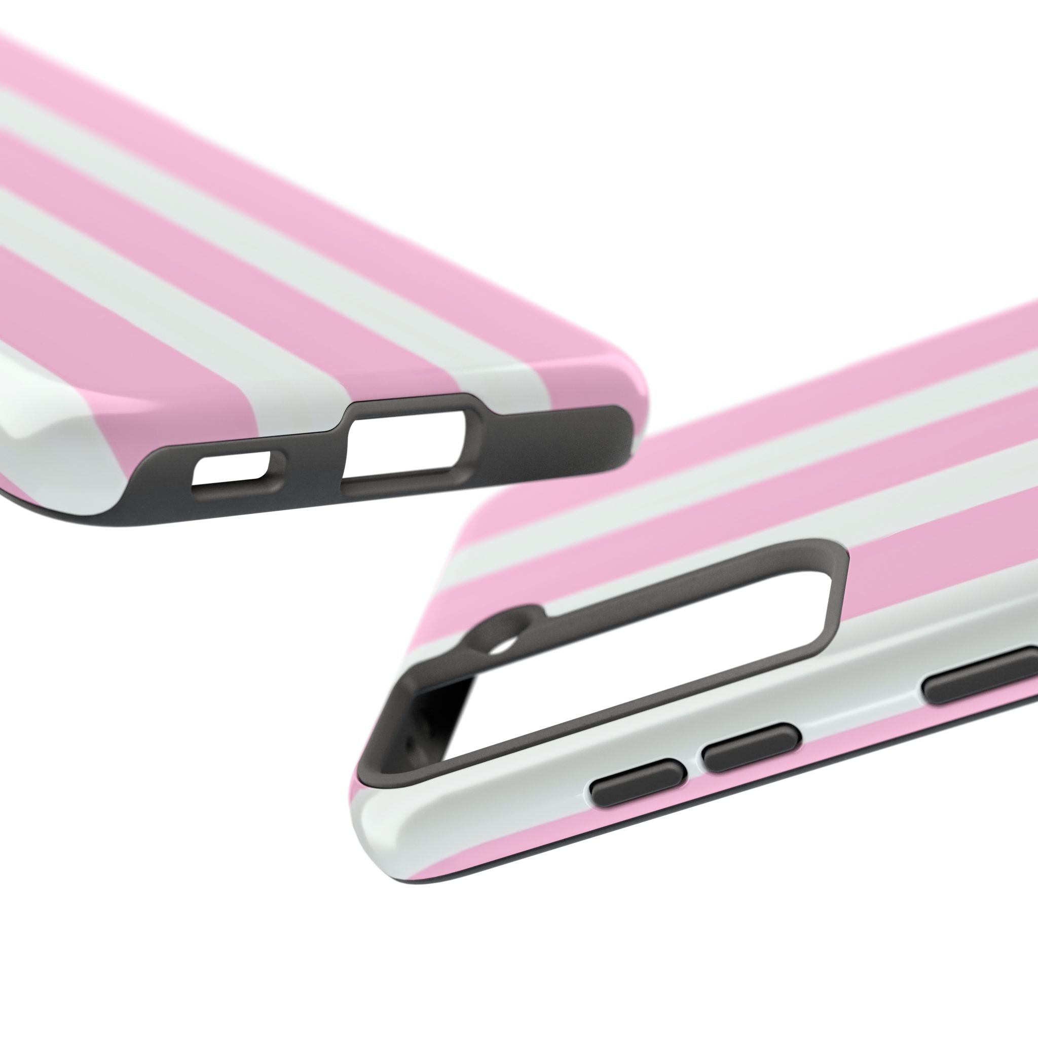 Pink & White Stripe Tough Phone Case — Protective Stripe iPhone Cover