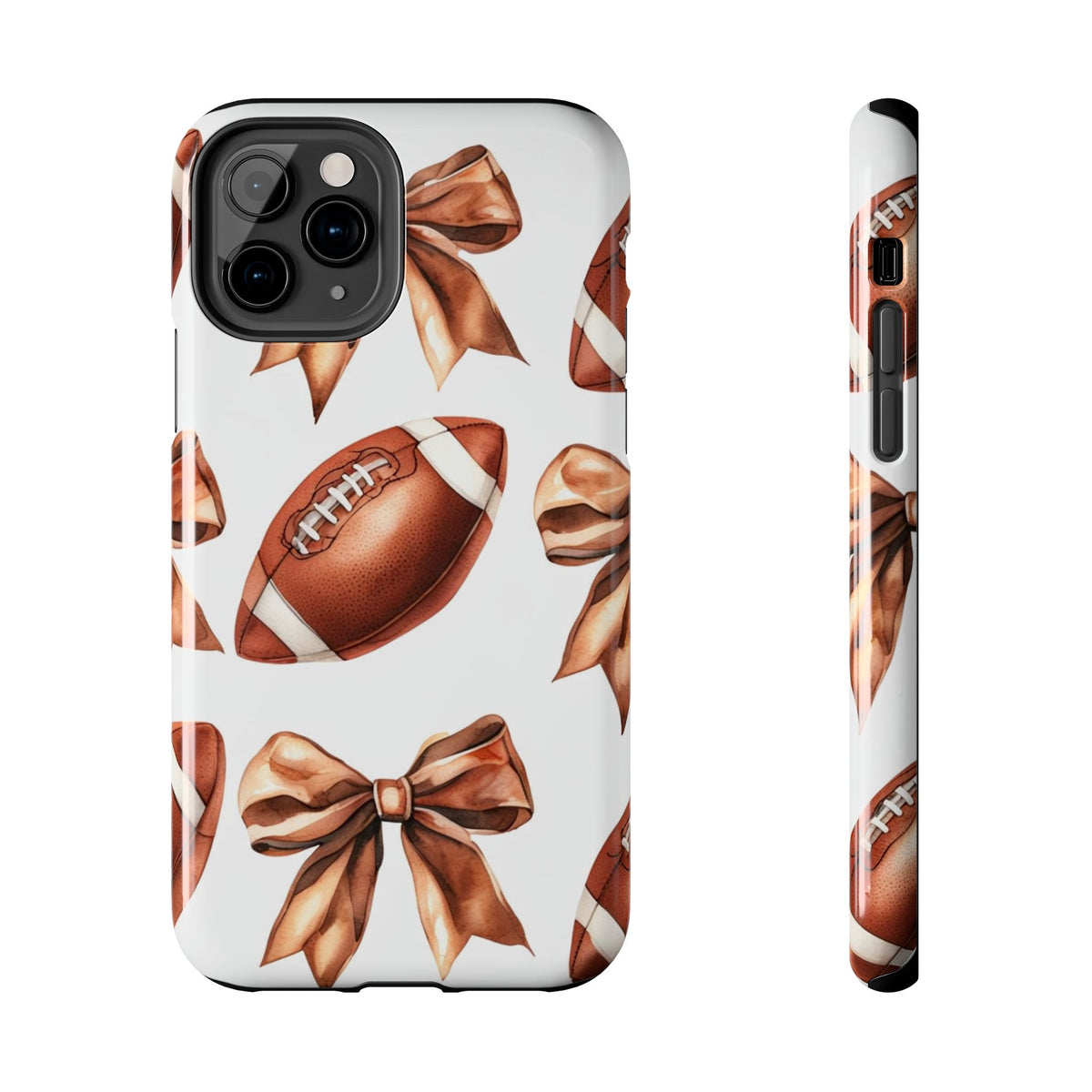 Tough Phone Case – Football & Bow Pattern