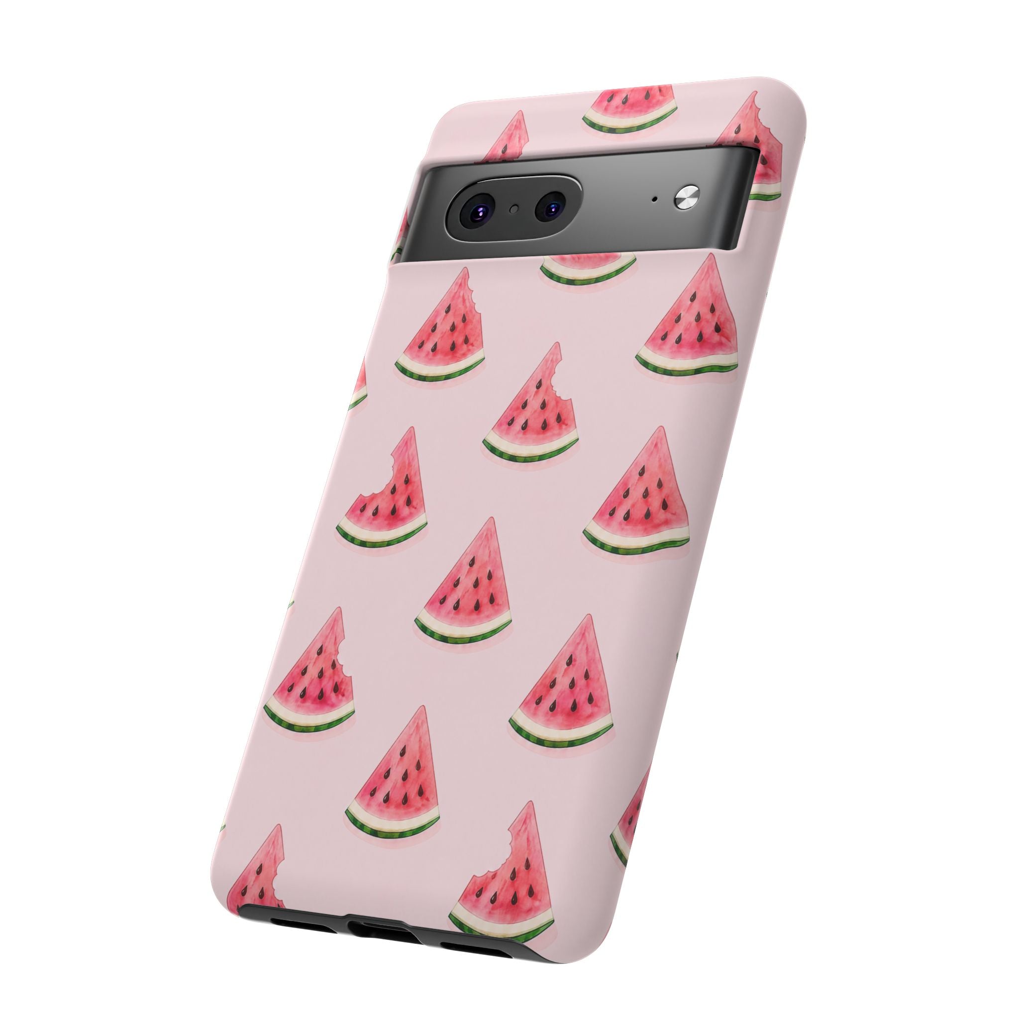Watermelon Pattern Tough Phone Case — Pink Fruit Slice Protective Case