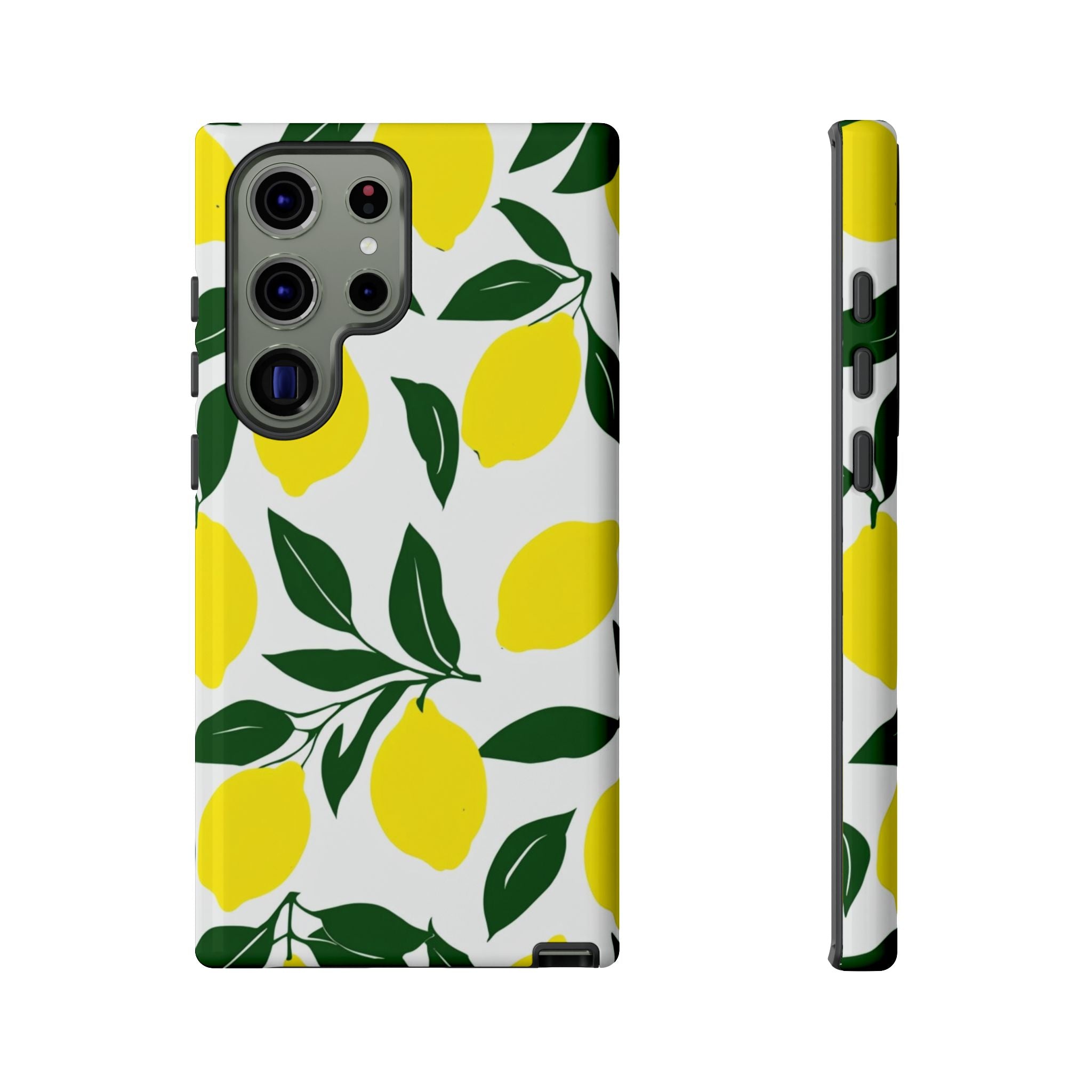 Lemon Pattern Tough Phone Case — Bright Citrus Protective Cover