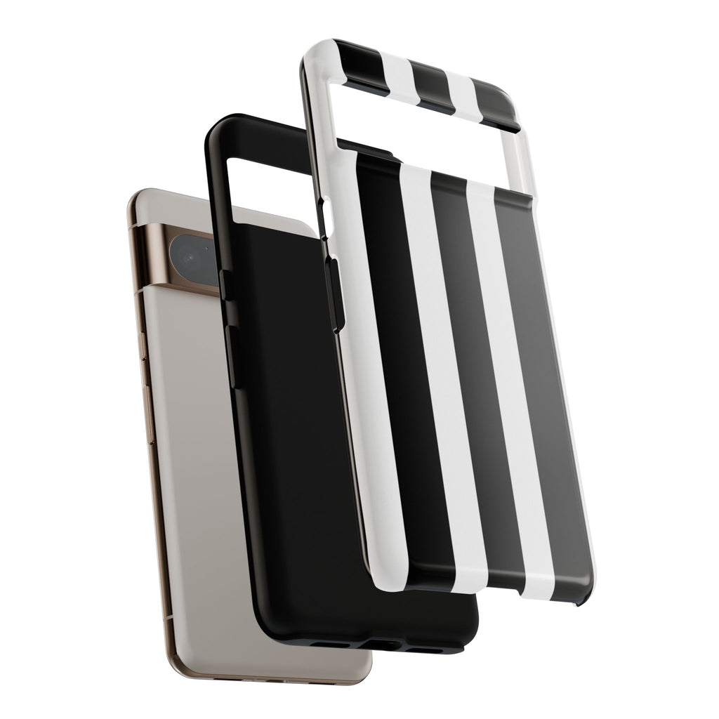 Black & White Vertical Stripe Phone Case — Tough Protective iPhone Cover