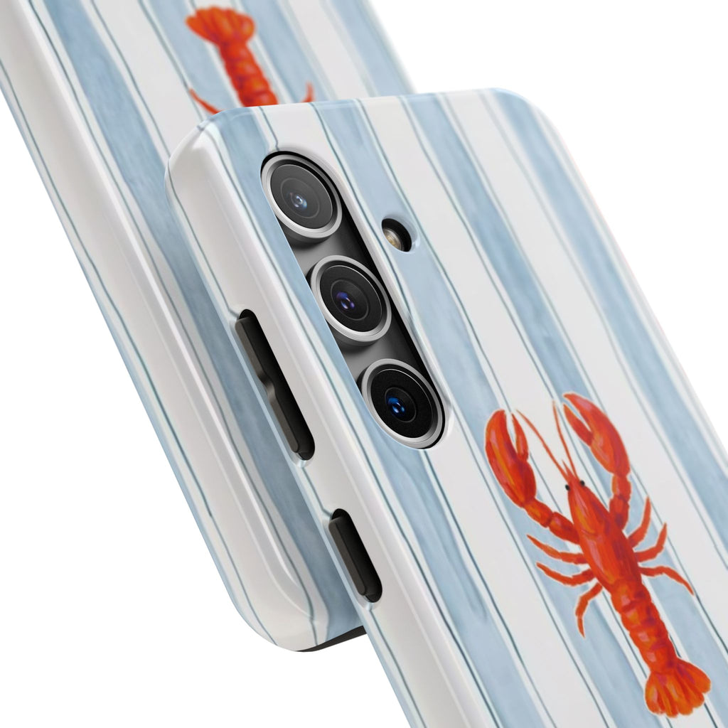 Lobster Stripe Tough Phone Case — Coastal Nautical Protective Cover