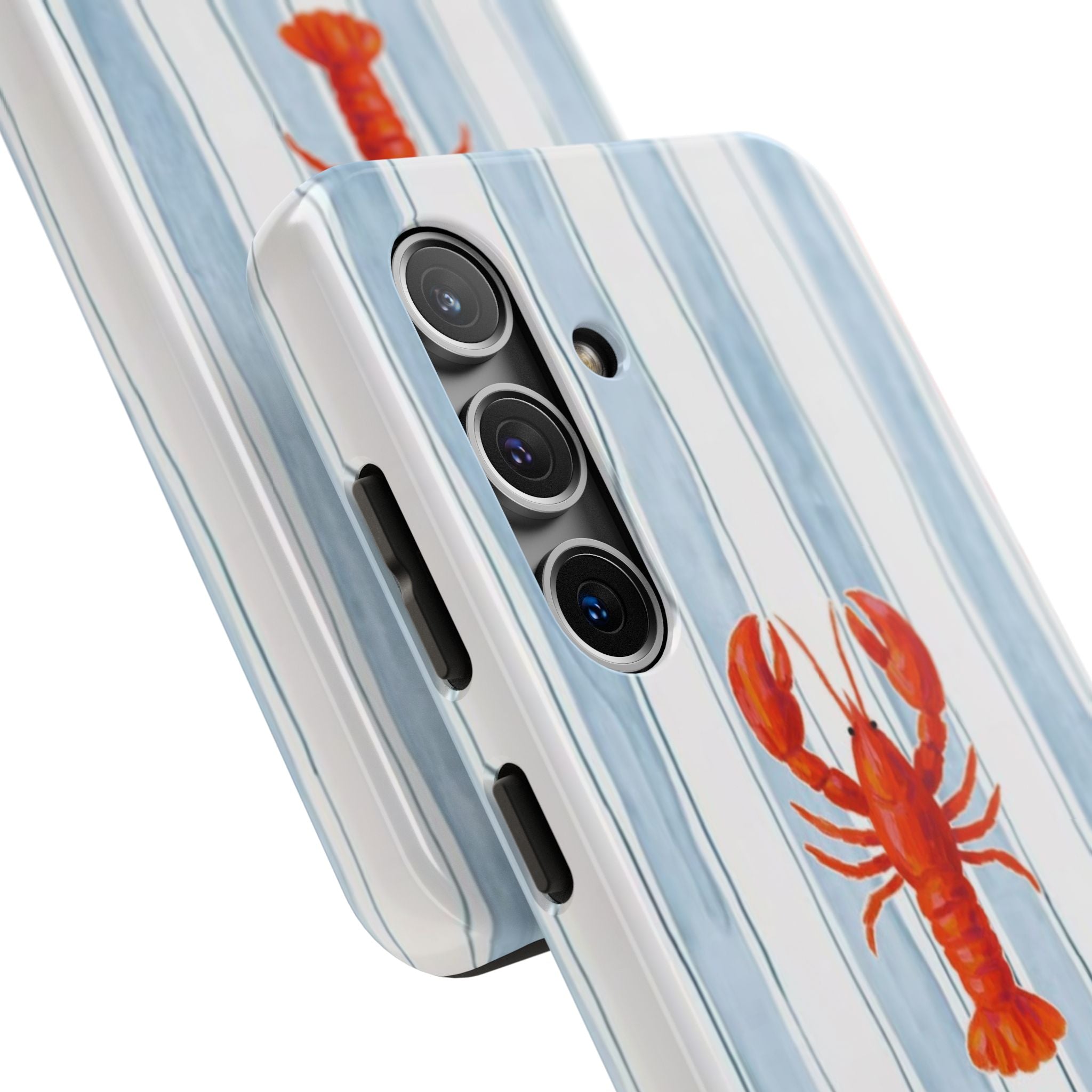 Lobster Stripe Tough Phone Case — Coastal Nautical Protective Cover