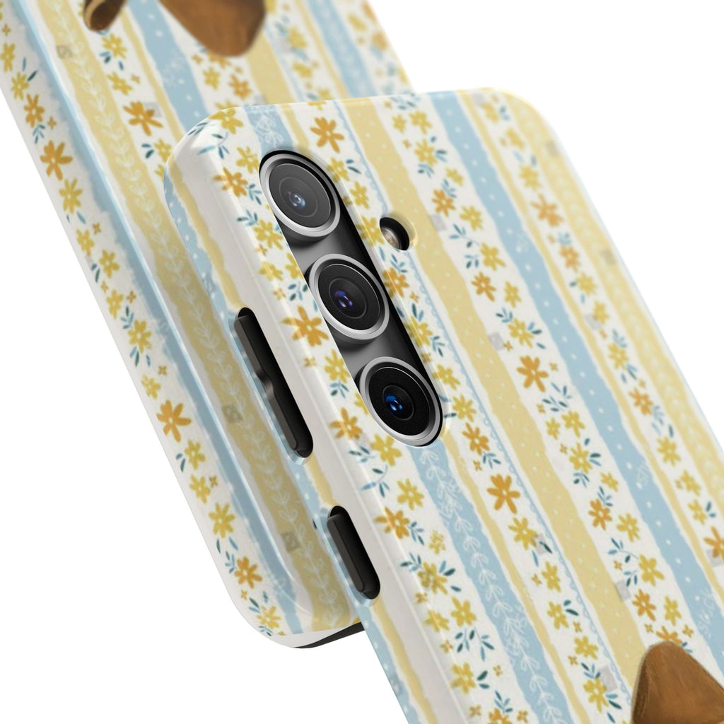 Cowboy Goose Tough Phone Case — Cute Farm Animal iPhone Case with Floral Stripes