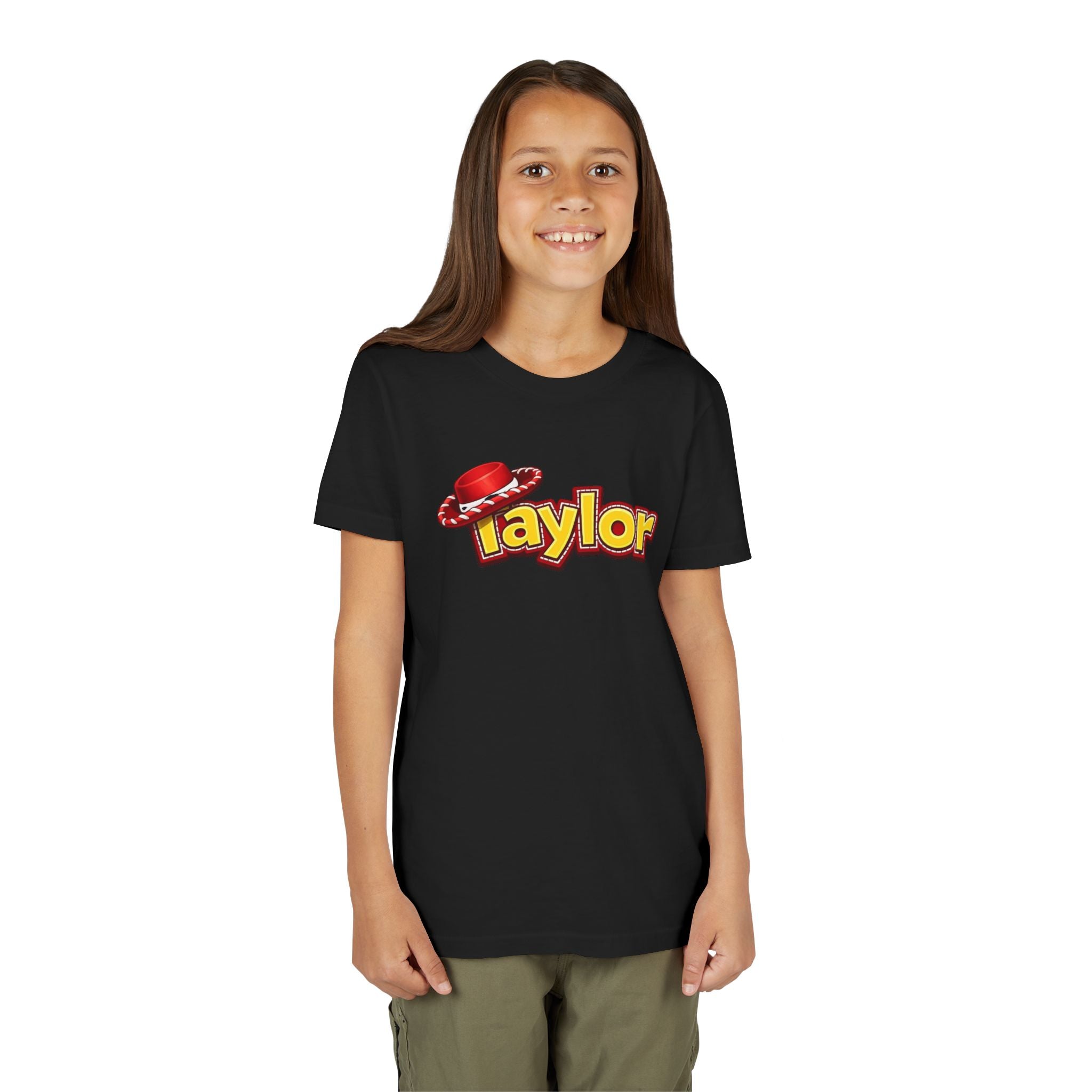 Taylor Kids Tee — Playful Name Shirt with Cowboy Hat Graphic