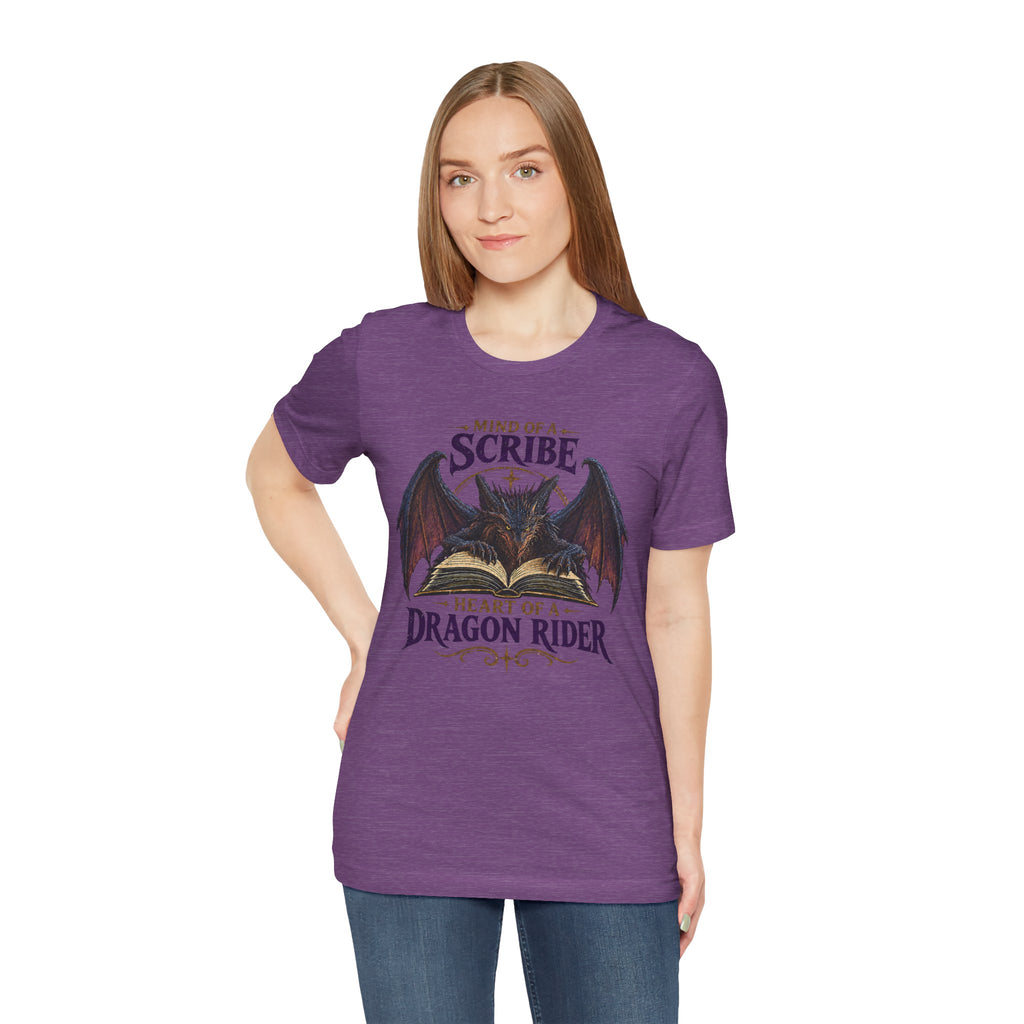 Scribe Dragon Rider T-Shirt — "Mind of a Scribe, Heart of a Dragon Rider" Fantasy Tee