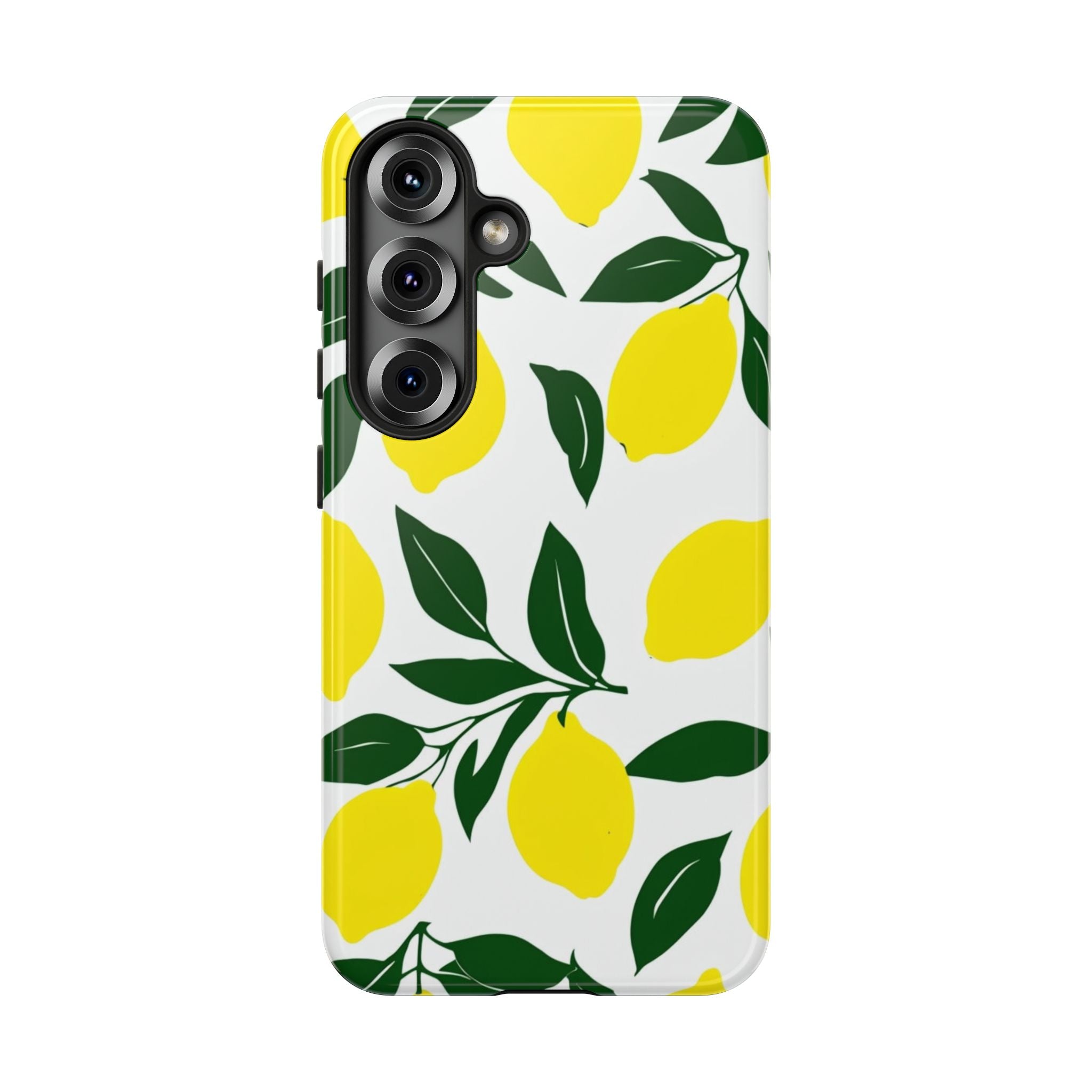 Lemon Pattern Tough Phone Case — Bright Citrus Protective Cover