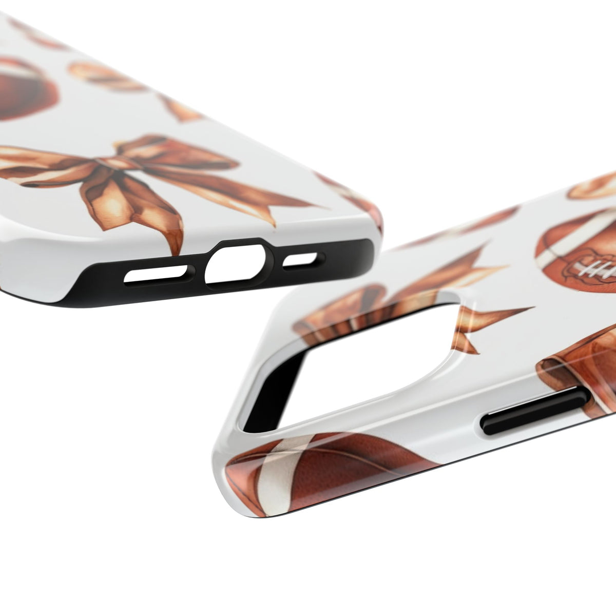 Tough Phone Case – Football & Bow Pattern
