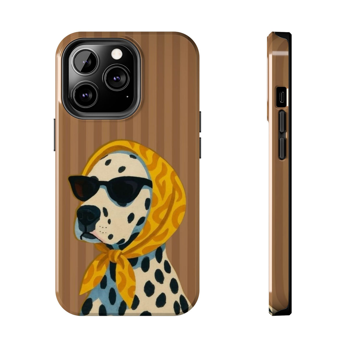 Dalmatian in Scarf Tough Phone Case — Retro Dog Print Protective Cover