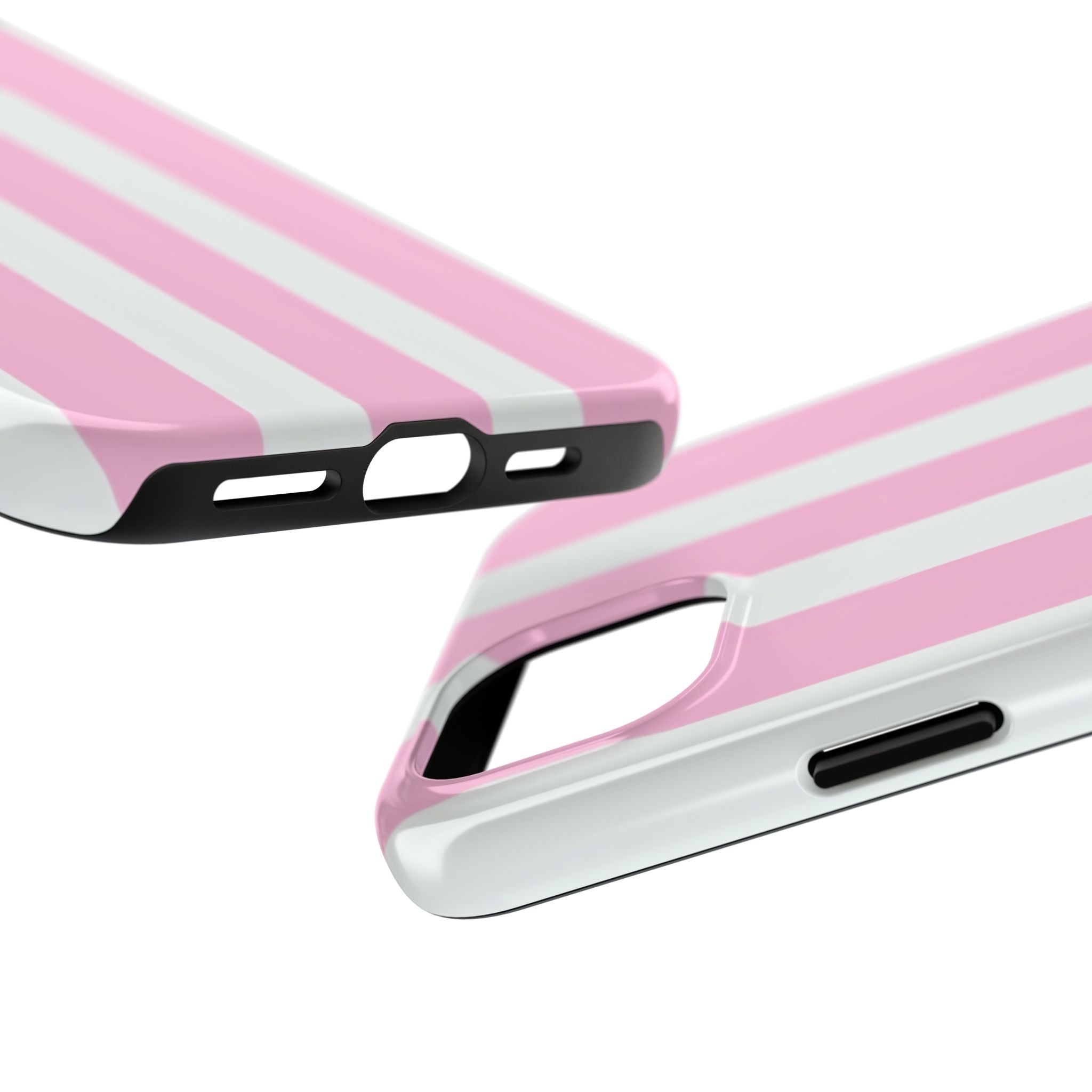 Pink & White Stripe Tough Phone Case — Protective Stripe iPhone Cover