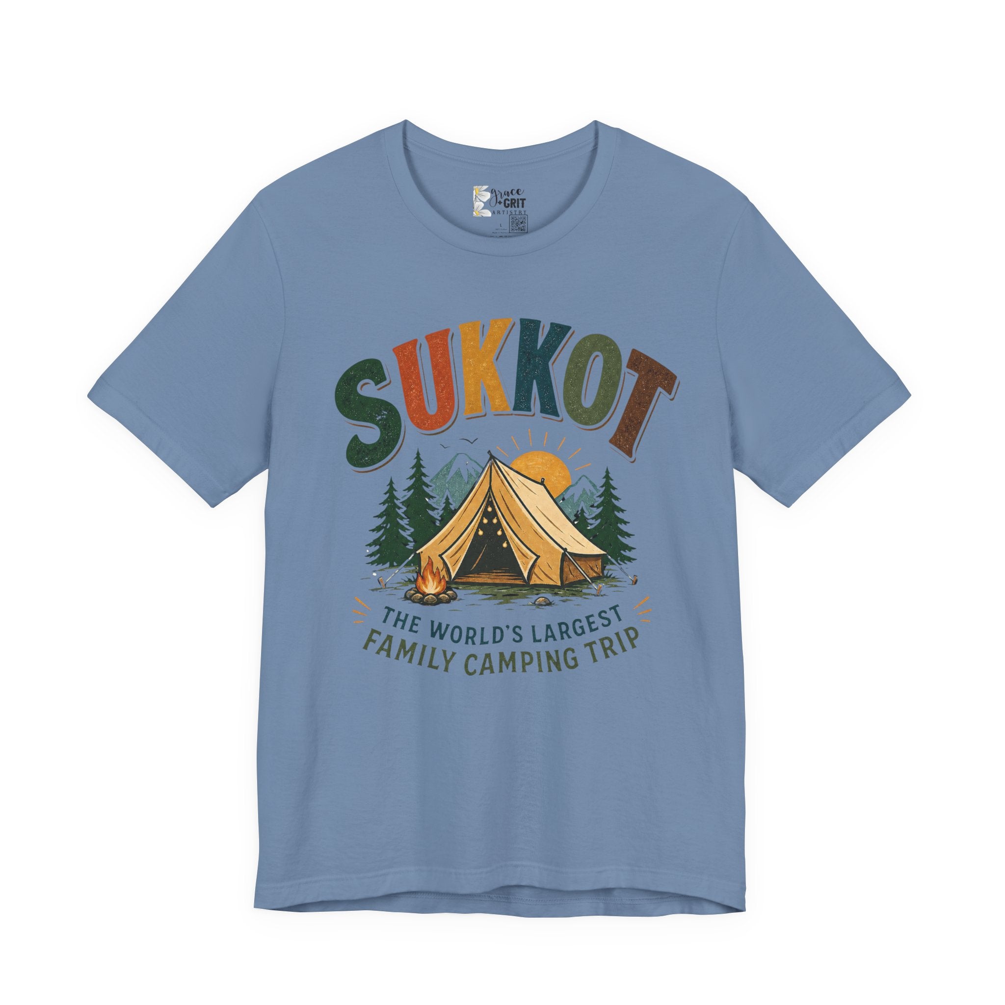 Sukkot Camping T-Shirt — "Sukkot: The World's Largest Family Camping Trip"