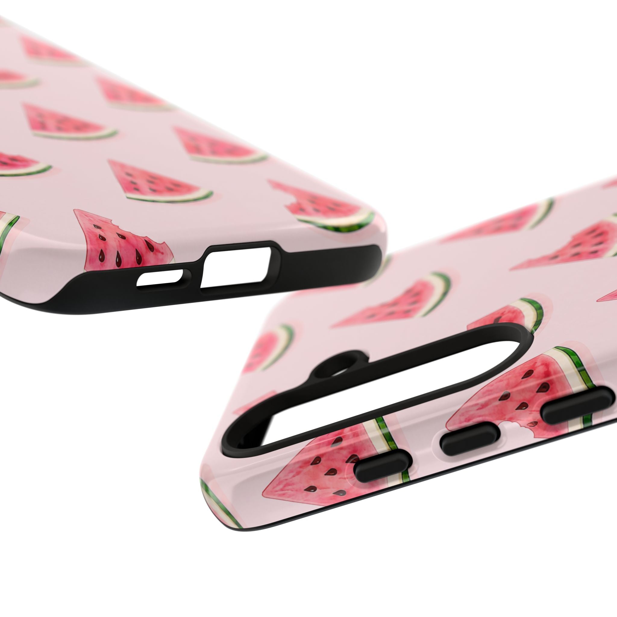 Watermelon Pattern Tough Phone Case — Pink Fruit Slice Protective Case