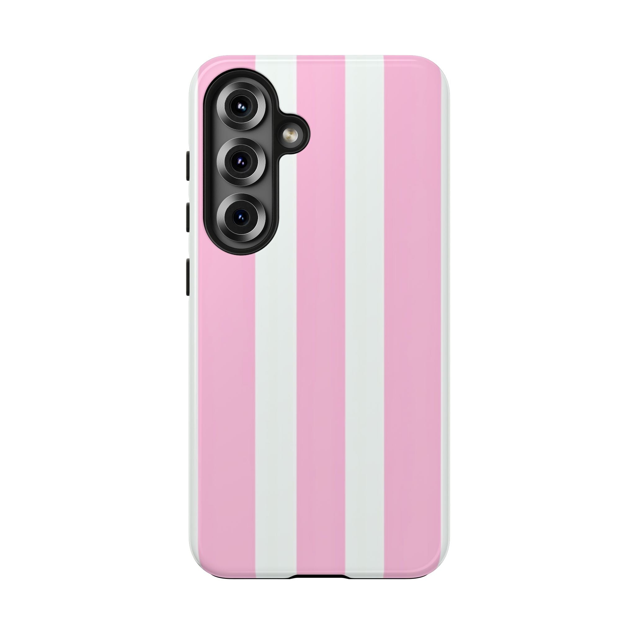Pink & White Stripe Tough Phone Case — Protective Stripe iPhone Cover
