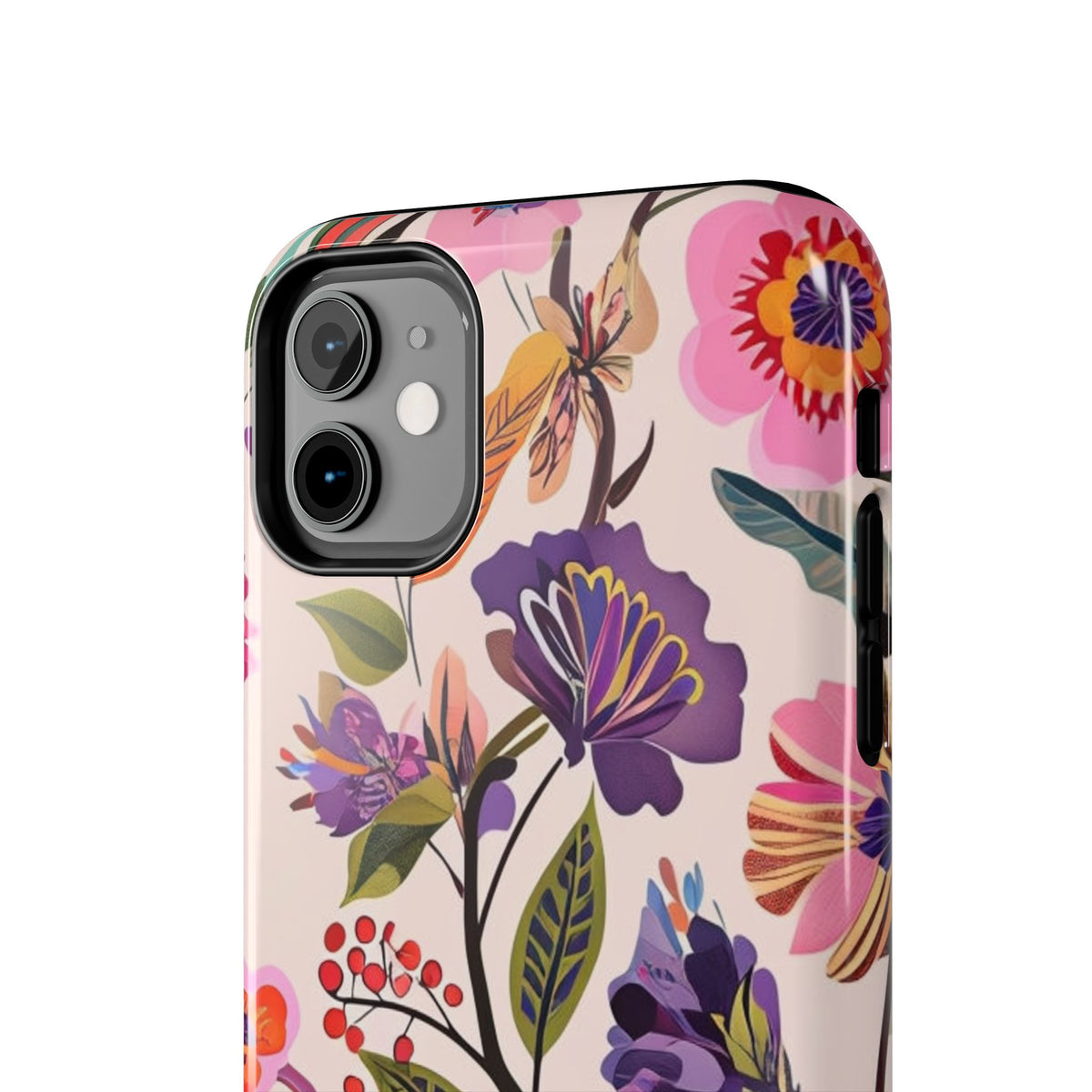 Floral Tough Phone Case – Colorful Botanical Flower Design
