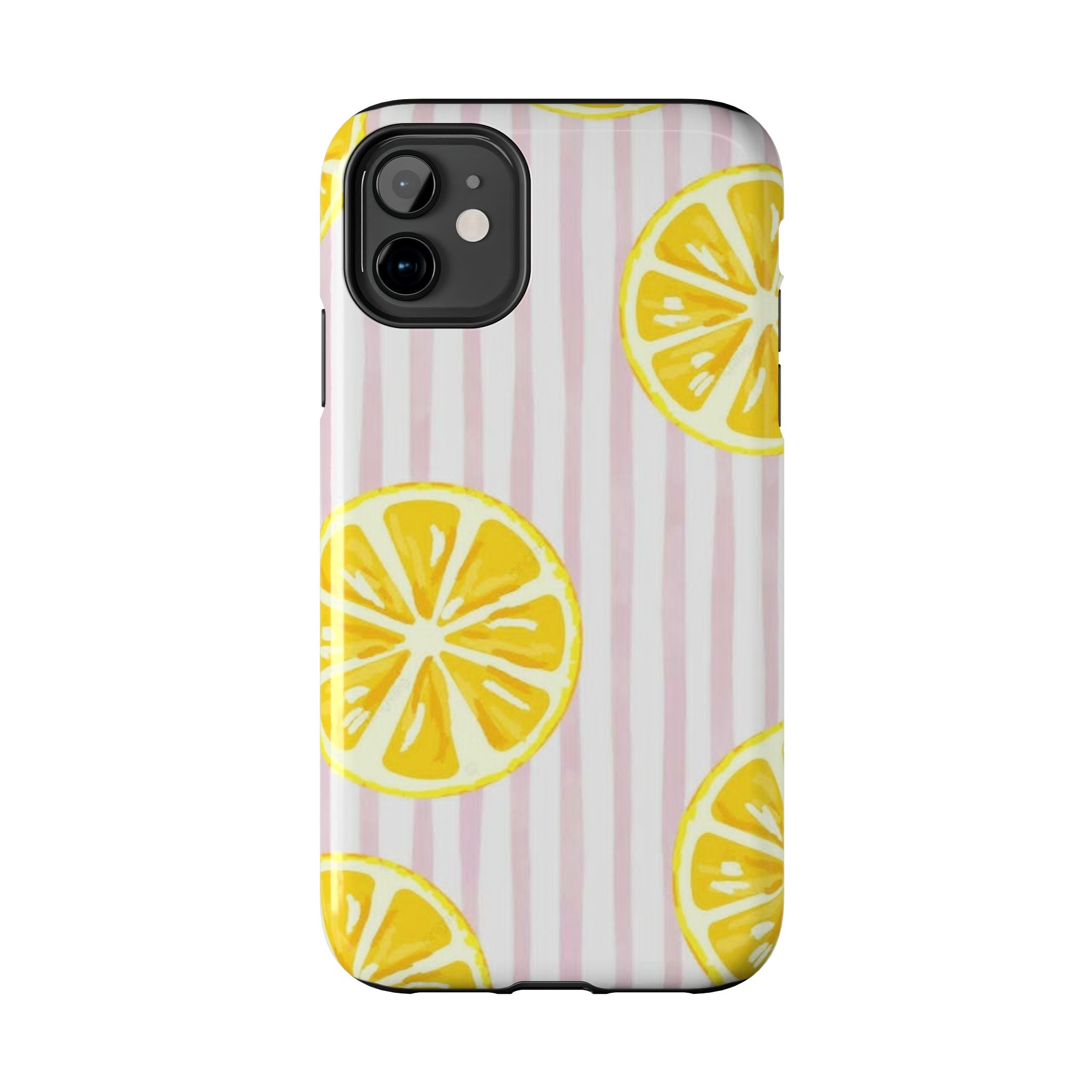 Lemon Slice Tough Phone Case — Pink Stripe Summer Protective Cover