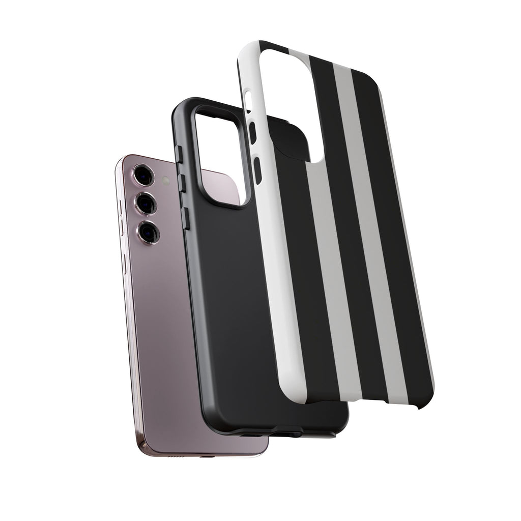Black & White Vertical Stripe Phone Case — Tough Protective iPhone Cover