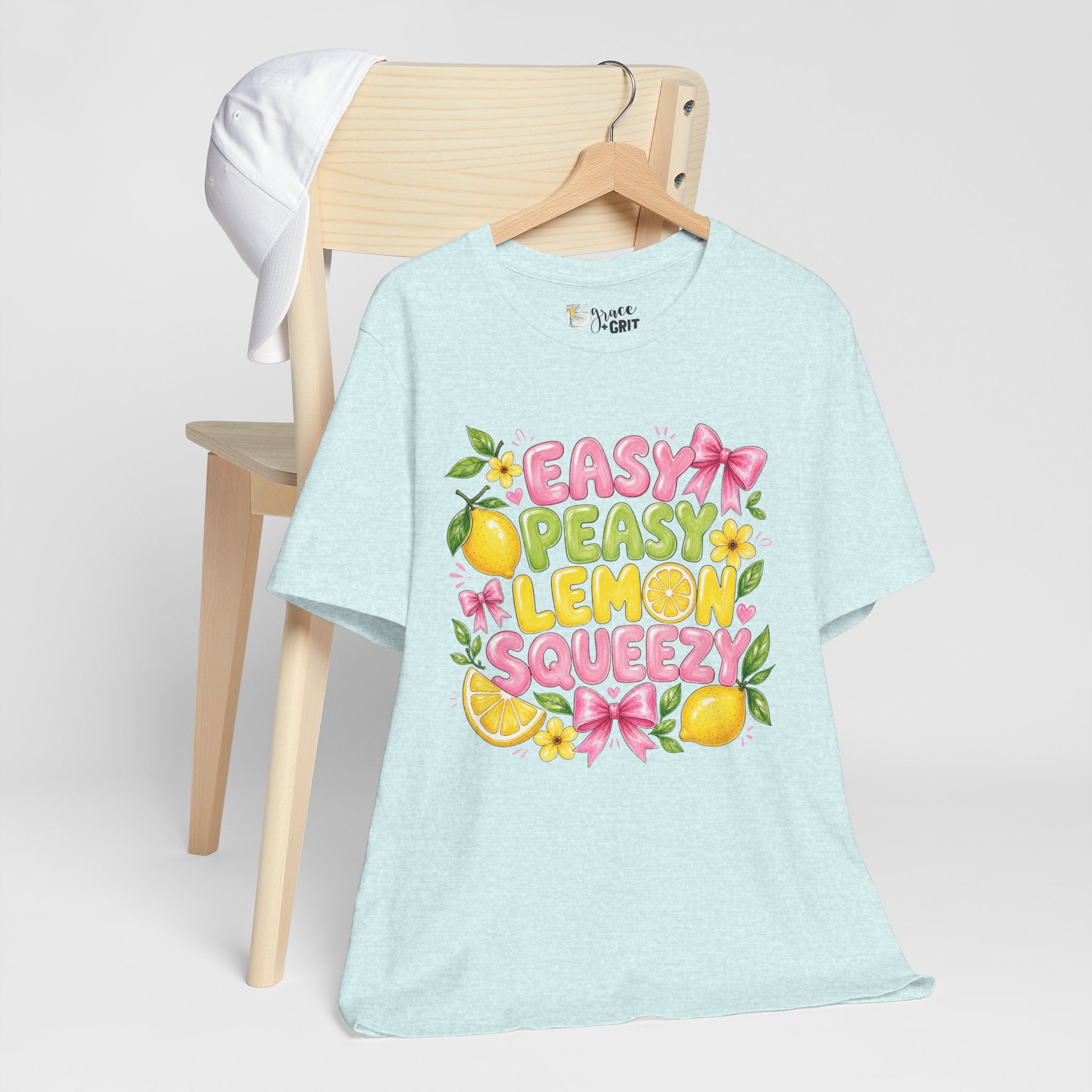 Easy Peasy Lemon Squeezy T-Shirt — Cute Citrus Floral Graphic Tee