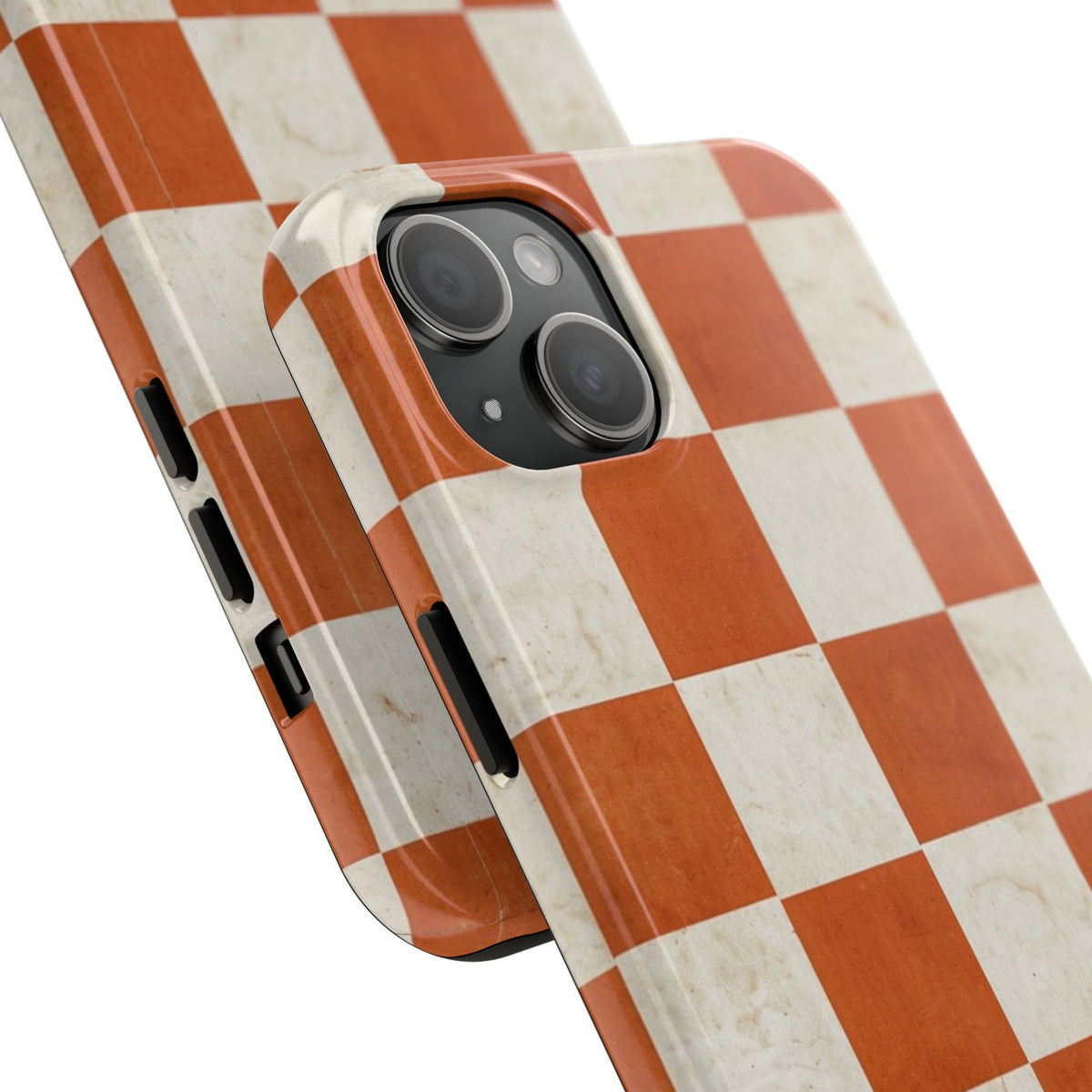 Orange and Cream Checkerboard Tough Phone Case