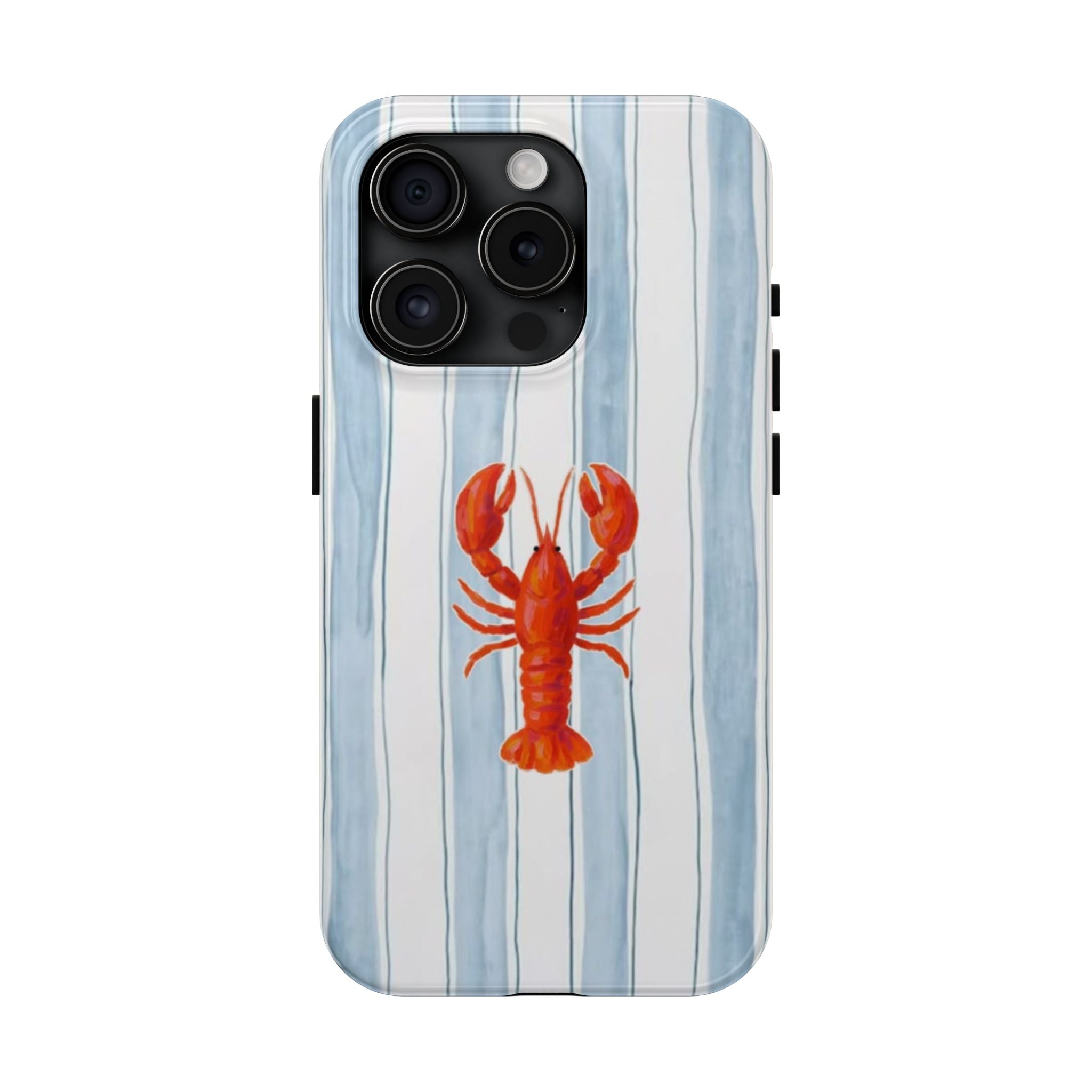 Lobster Stripe Tough Phone Case — Coastal Nautical Protective Cover