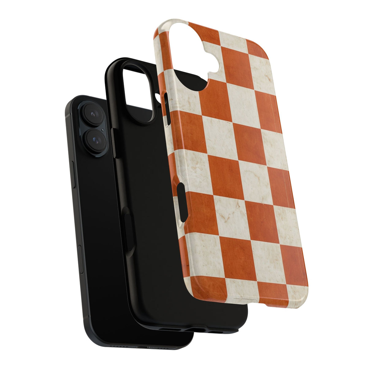 Vintage Orange Checkerboard Tough Phone Case