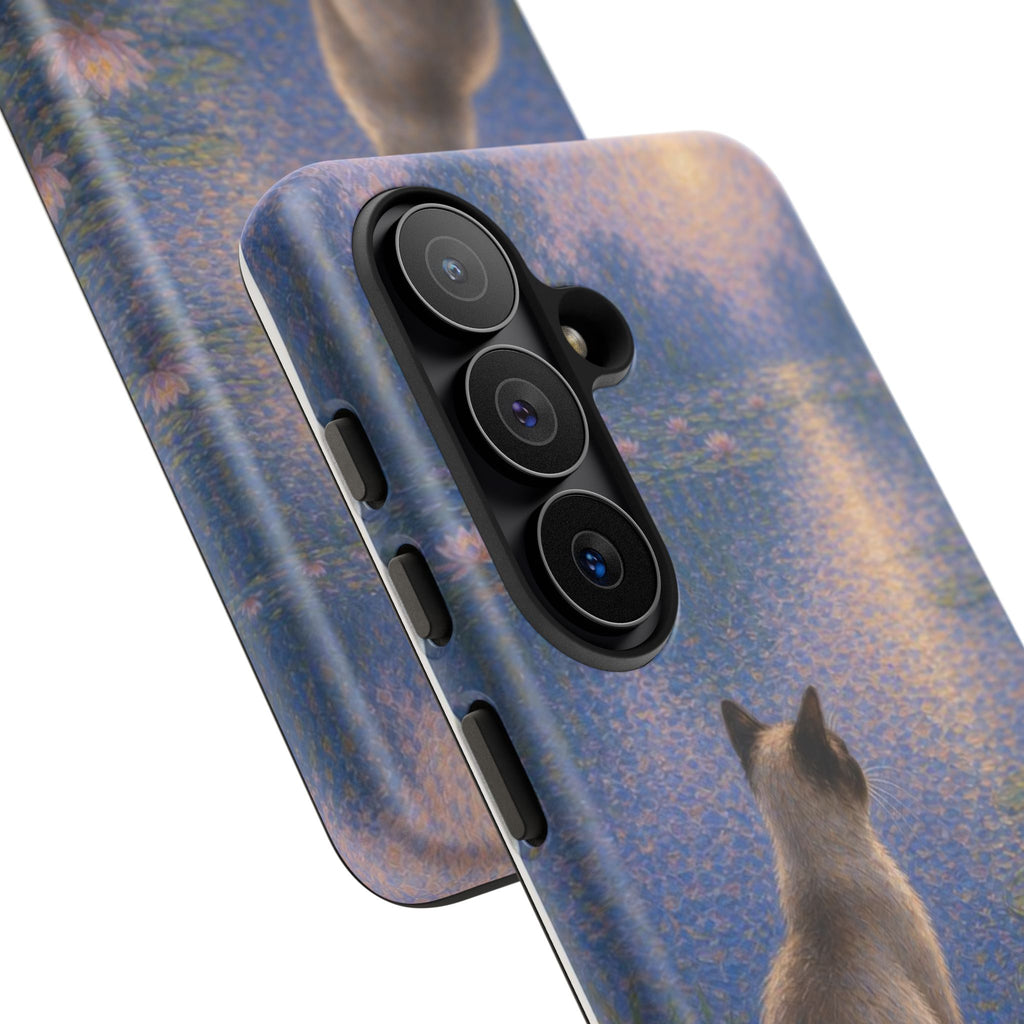 Cat Moonlight Phone Case — Serene Siamese by Lily Pond