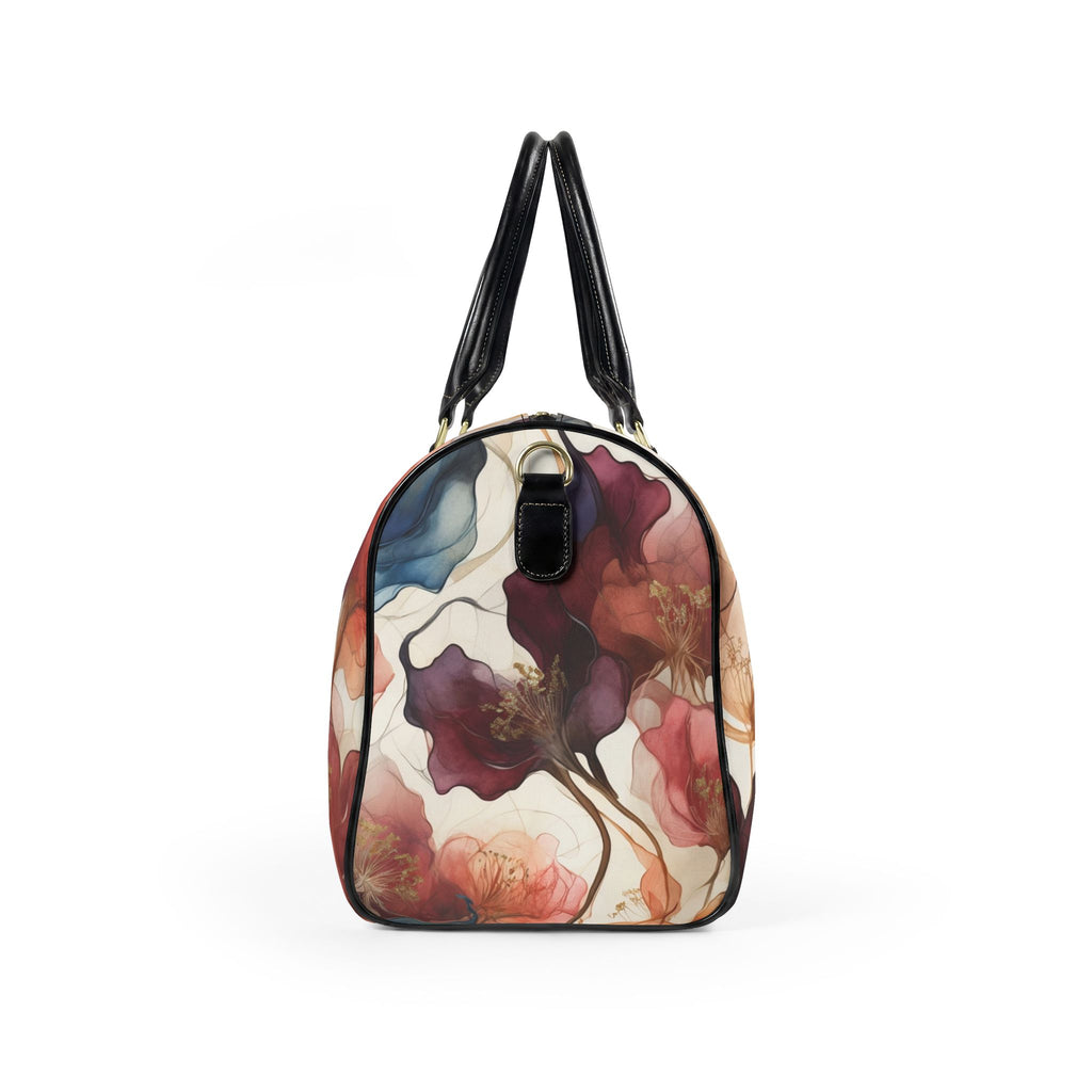 Floral Faux Leather Travel Bag