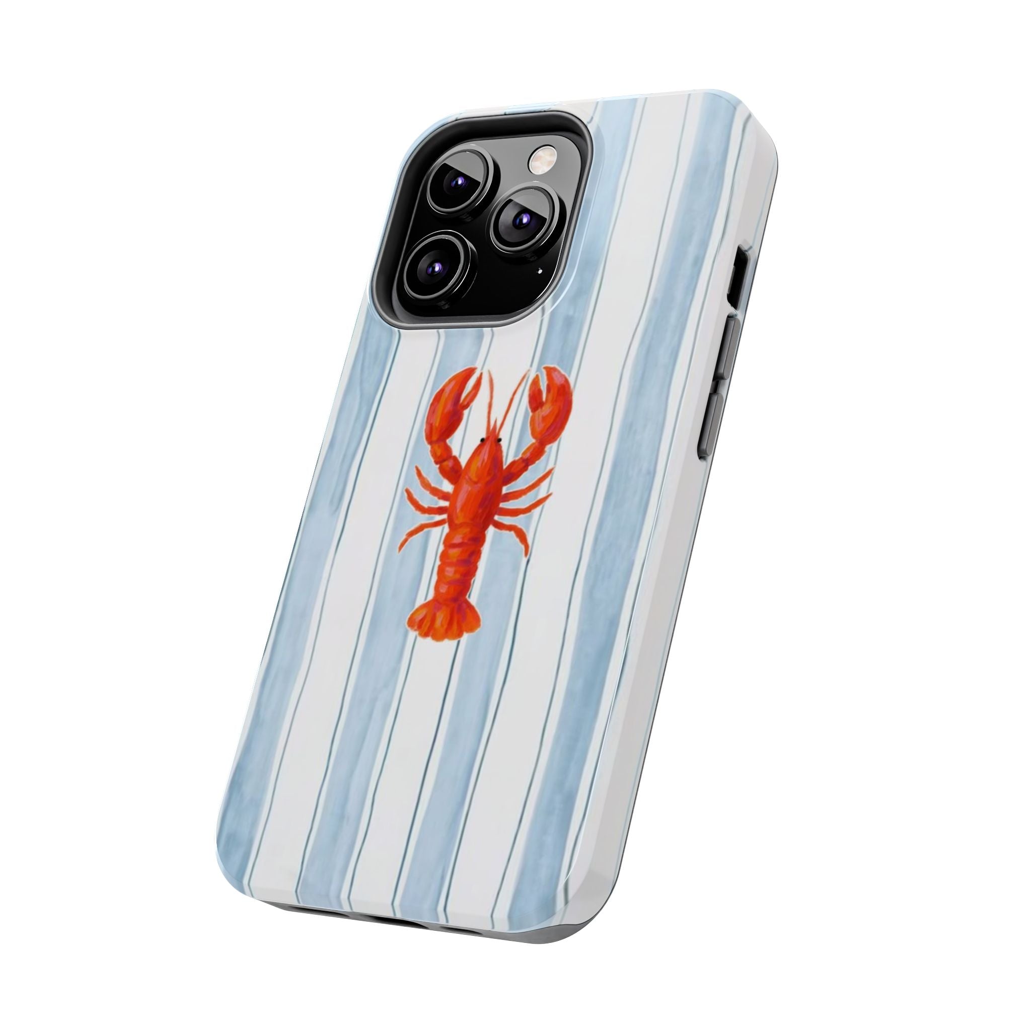 Lobster Stripe Tough Phone Case — Coastal Nautical Protective Cover