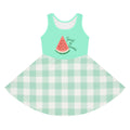 Girls' Watermelon 'Sweet as Summer' Sundress — Mint Gingham Sleeveless Dress
