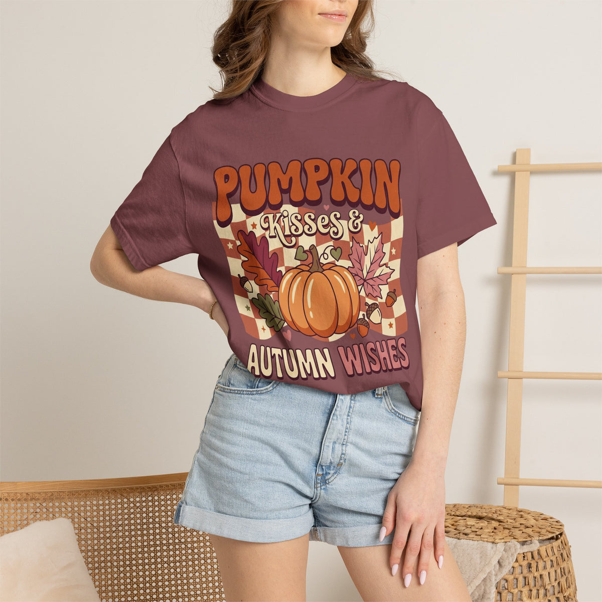 Pumpkin Kisses & Autumn Wishes Fall T-Shirt