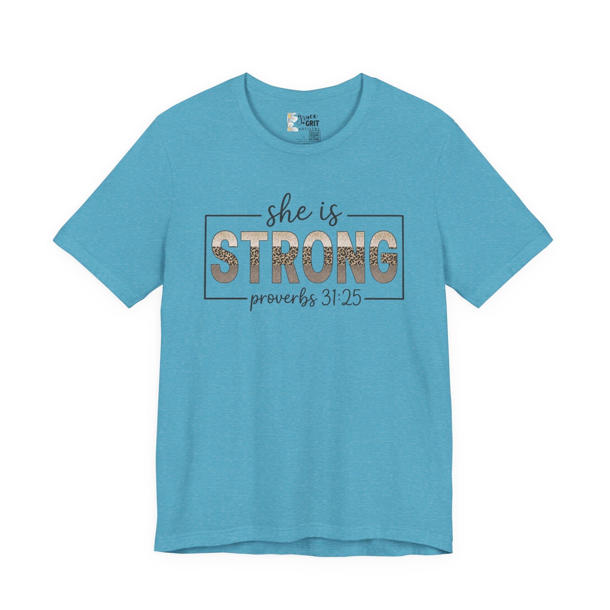She Is Strong Floral Tee — Inspirational Women's Strength T-Shirt